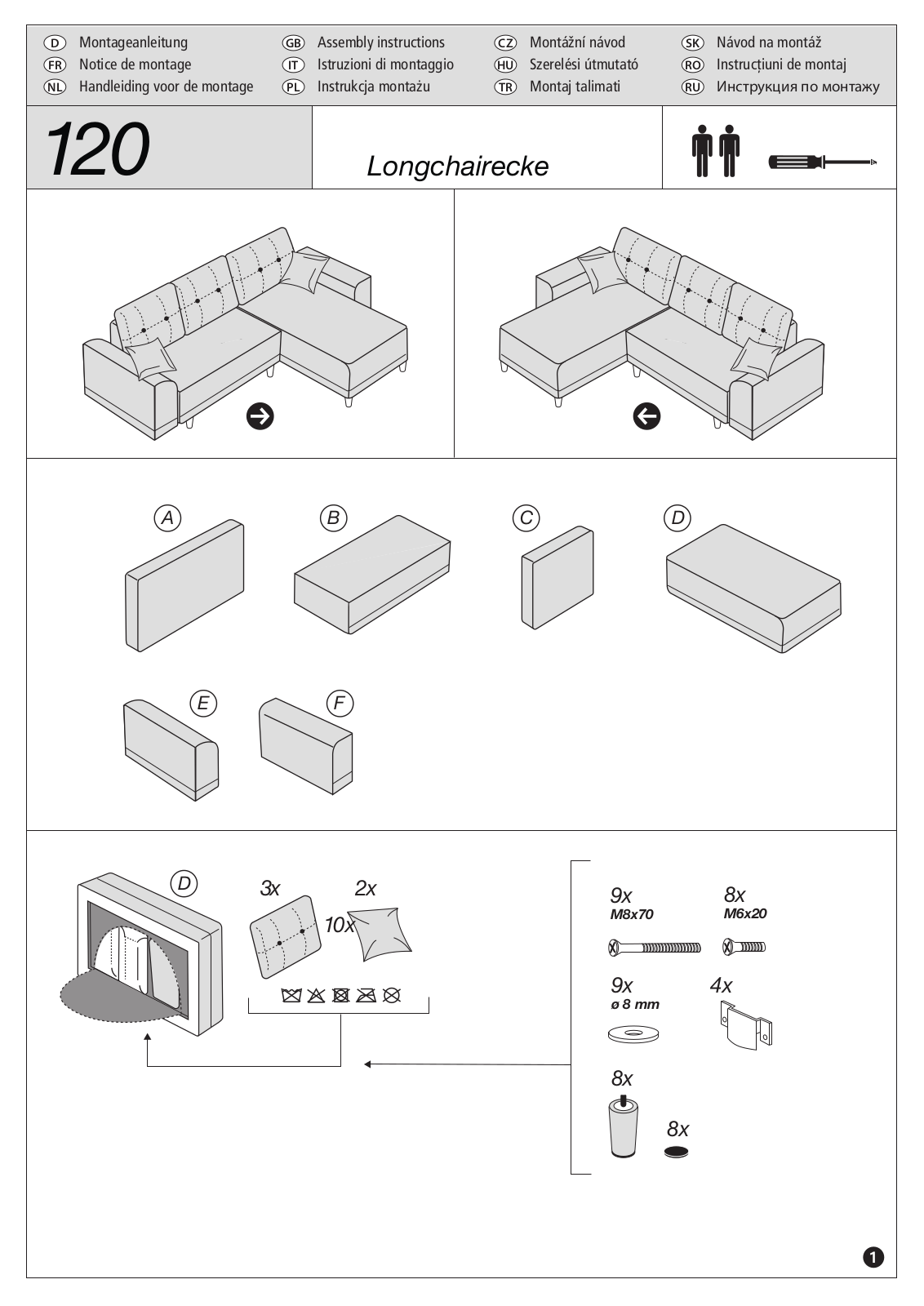 my home Sarina Assembly instructions