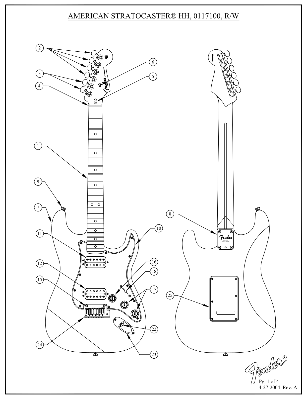 Fender American-Stratocaster-HH Service Manual