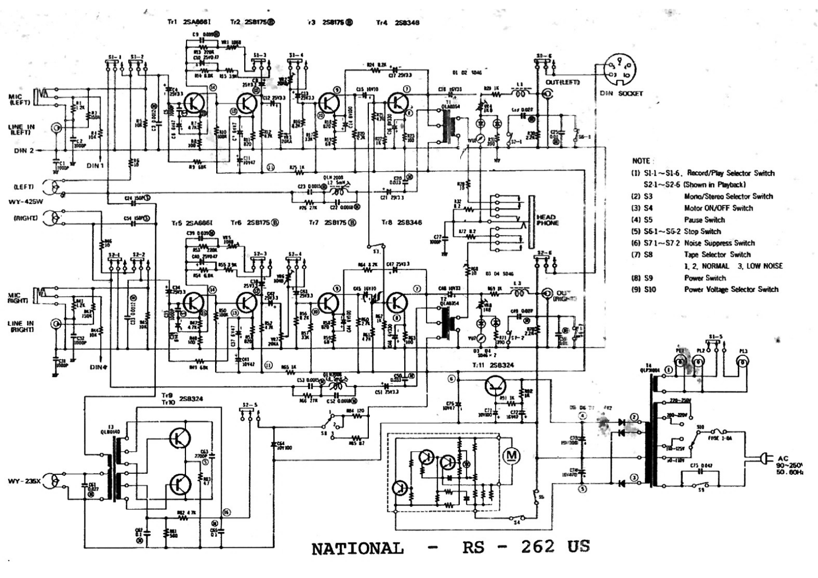 Panasonic RS-262US Schematic