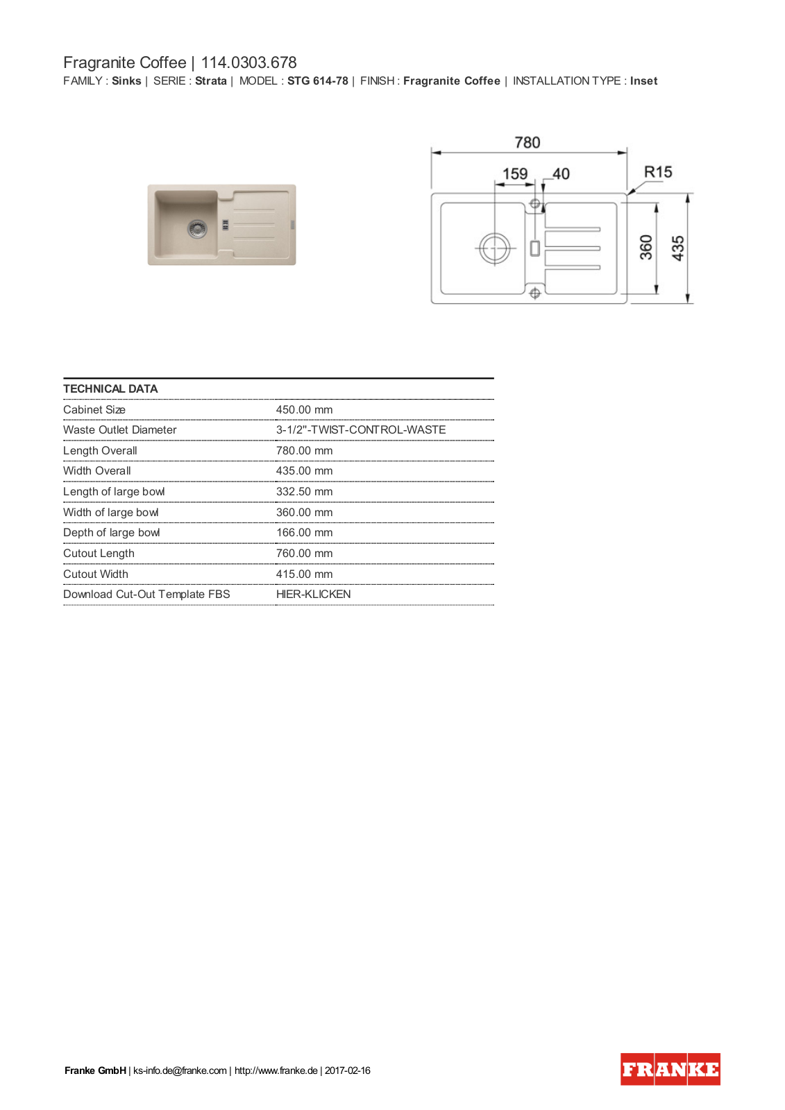 Franke 114.0303.678 Service Manual