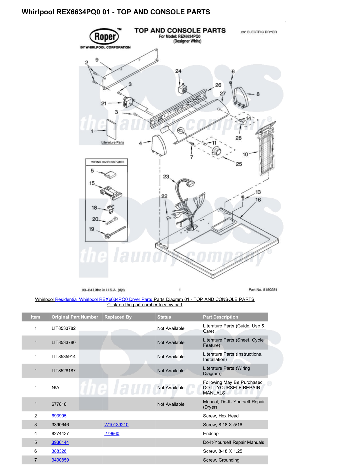 Whirlpool REX6634PQ0 Parts Diagram