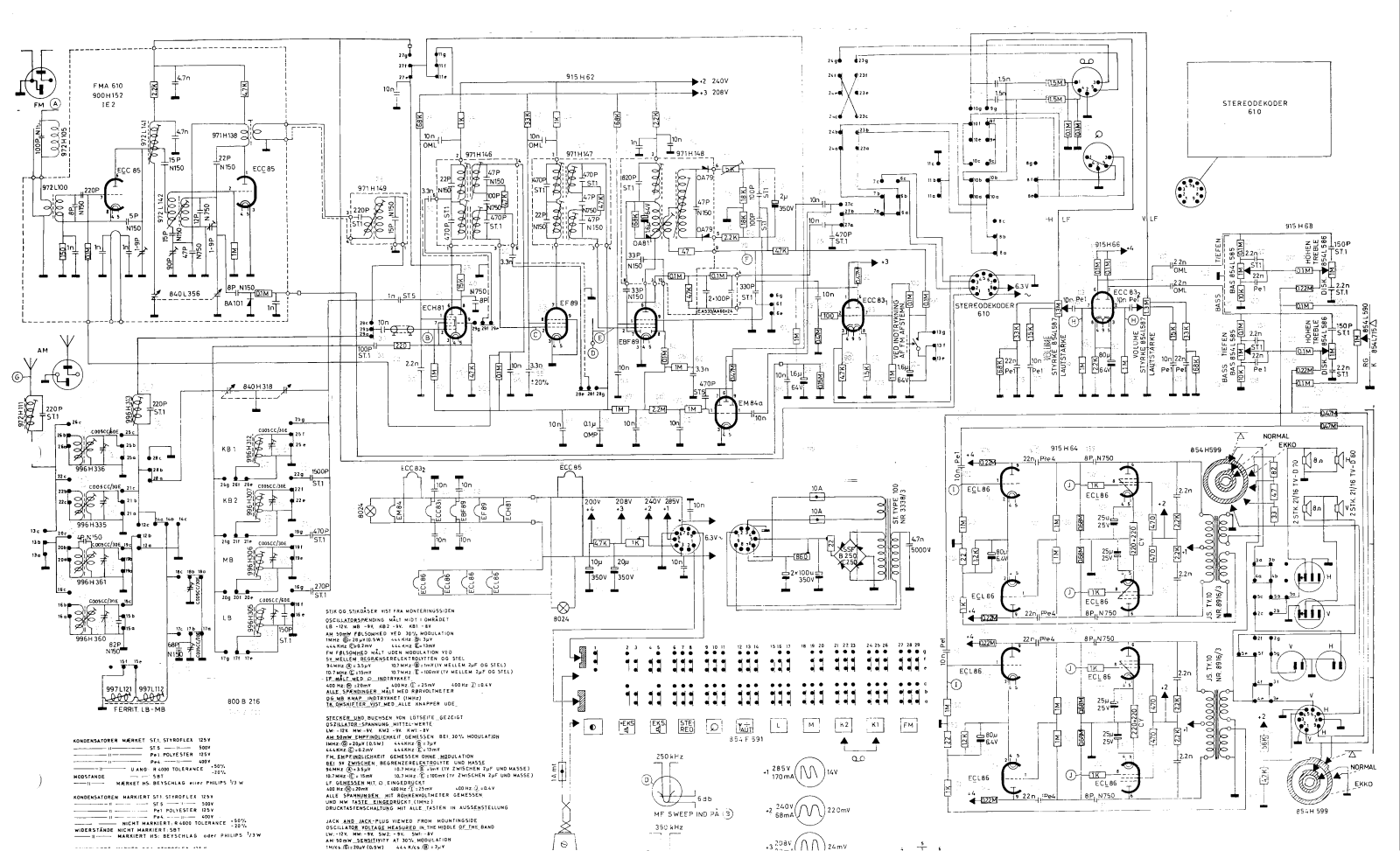 Bang & Olufsen GrandPrix-610 Schematic