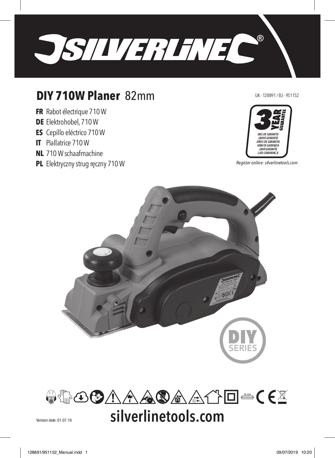 Silverline DIY, DIY 710W Planer Series Manual