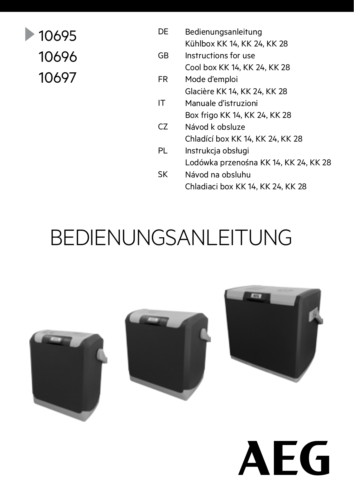 AEG 10695, 10696, 10697, KK 14, KK 24 User guide