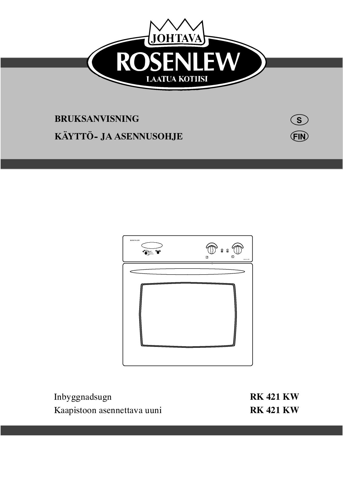 Rosenlew RK421KW User Manual