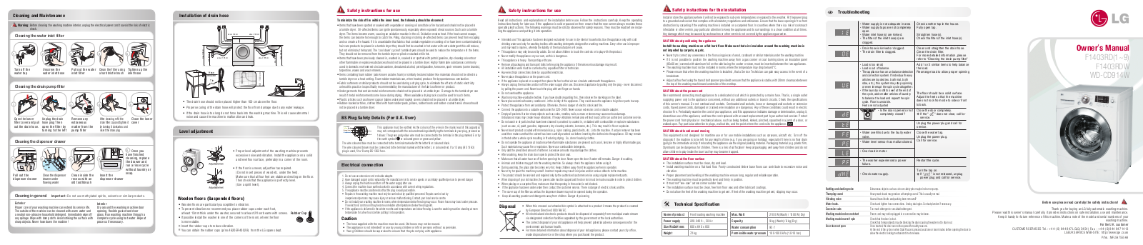 LG WD-CD914W Owner’s Manual