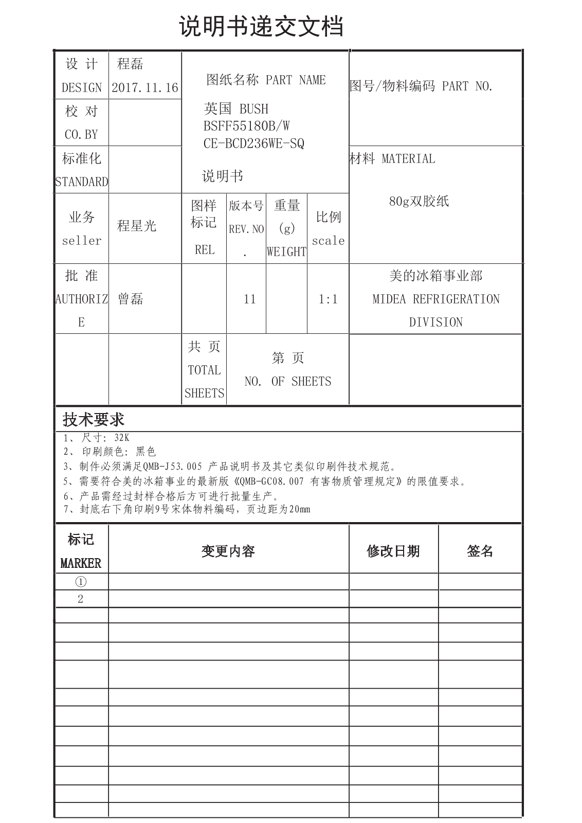 Bush BSFF55180B Instruction manual