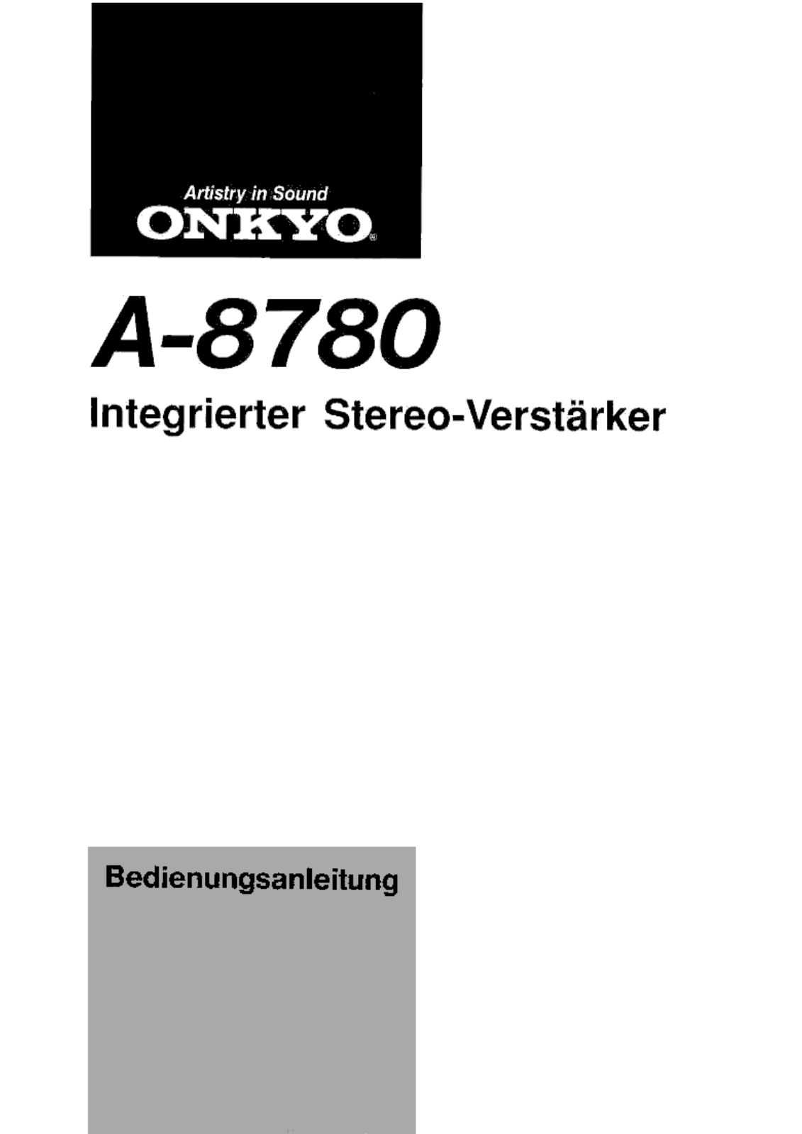 Onkyo A-8780 Owners Manual