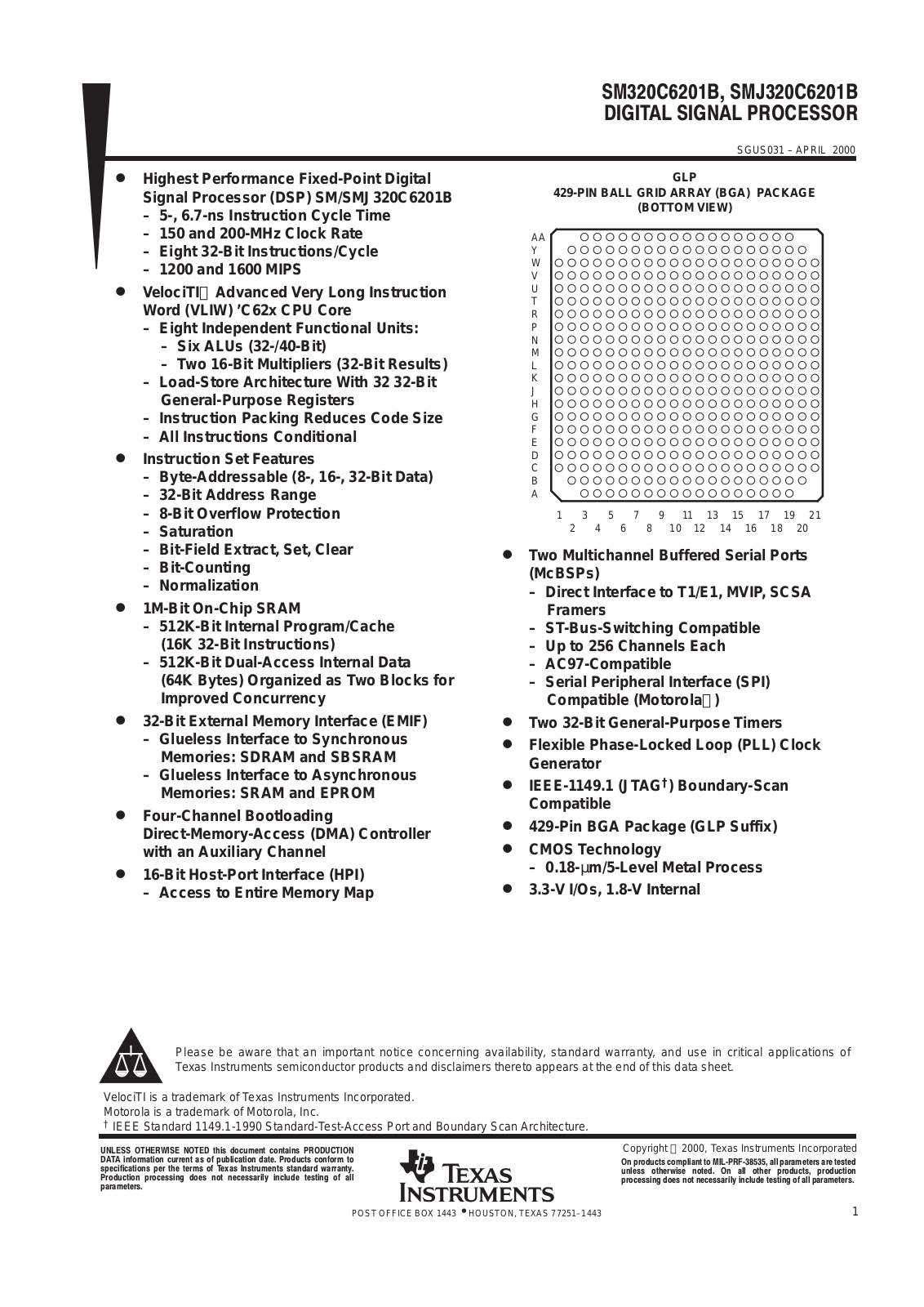 Texas Instruments 5962-9857801QXA Datasheet