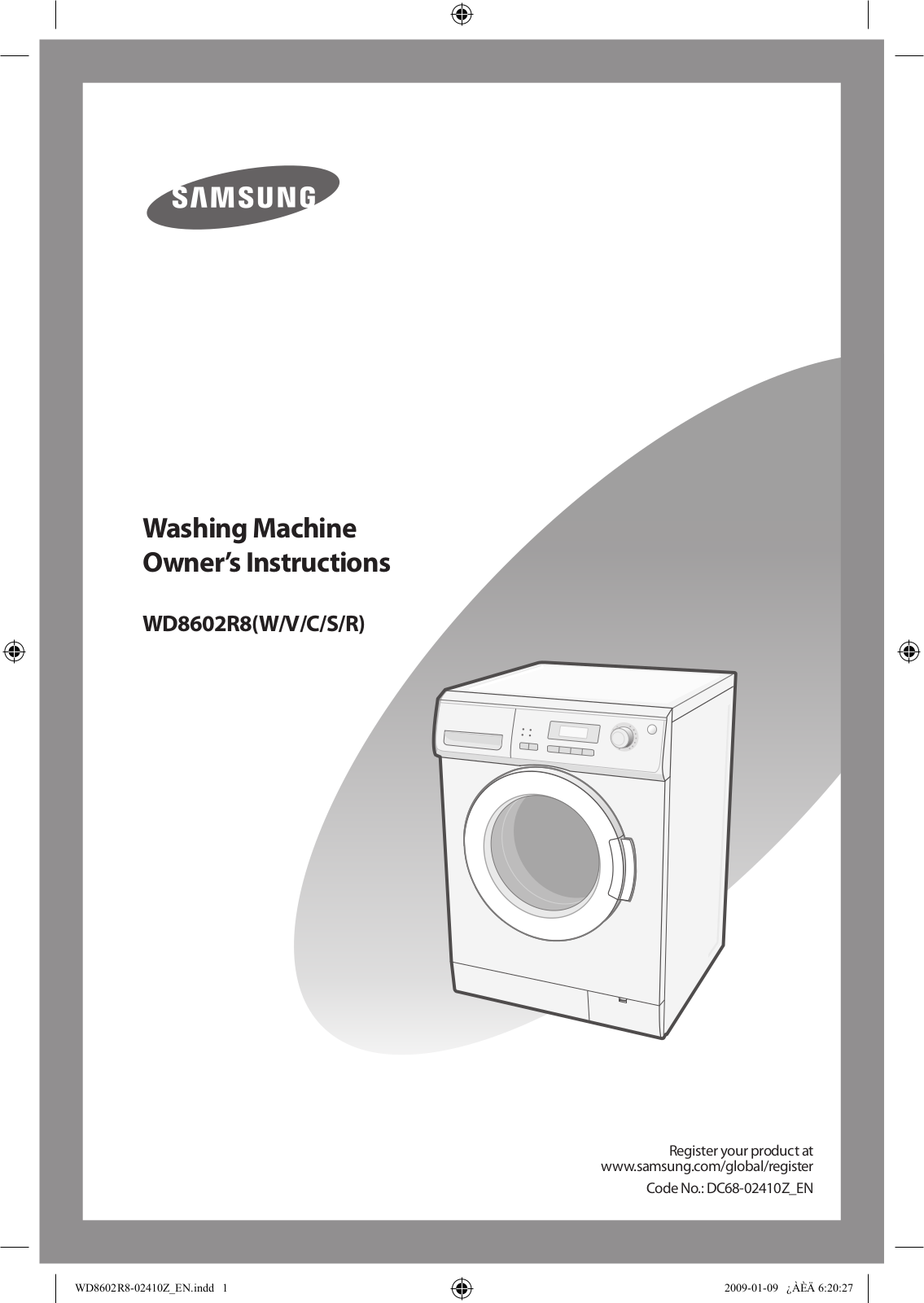 Samsung WD8602R8W User Manual