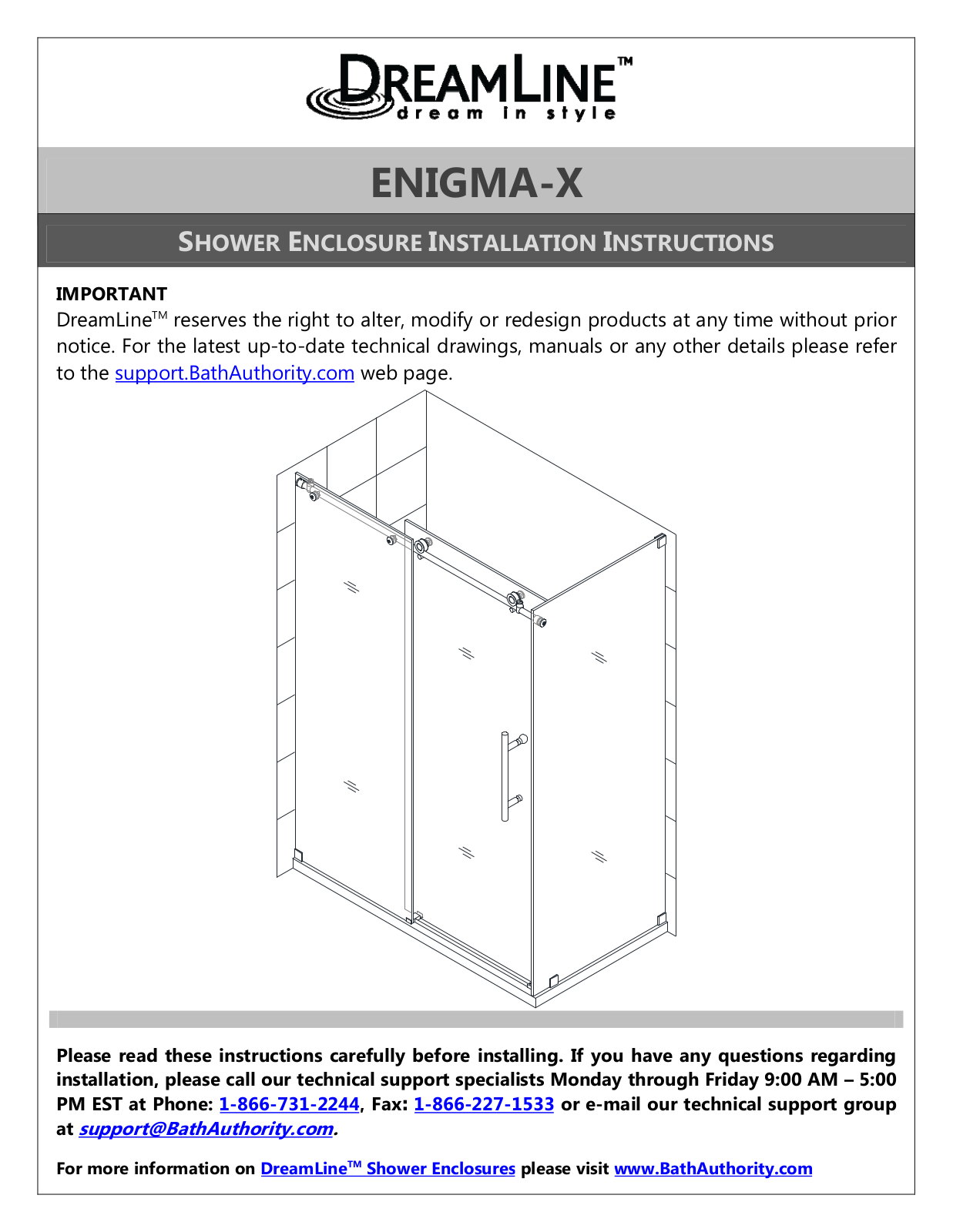 DreamLine SHEN-6134480-07 User Manual