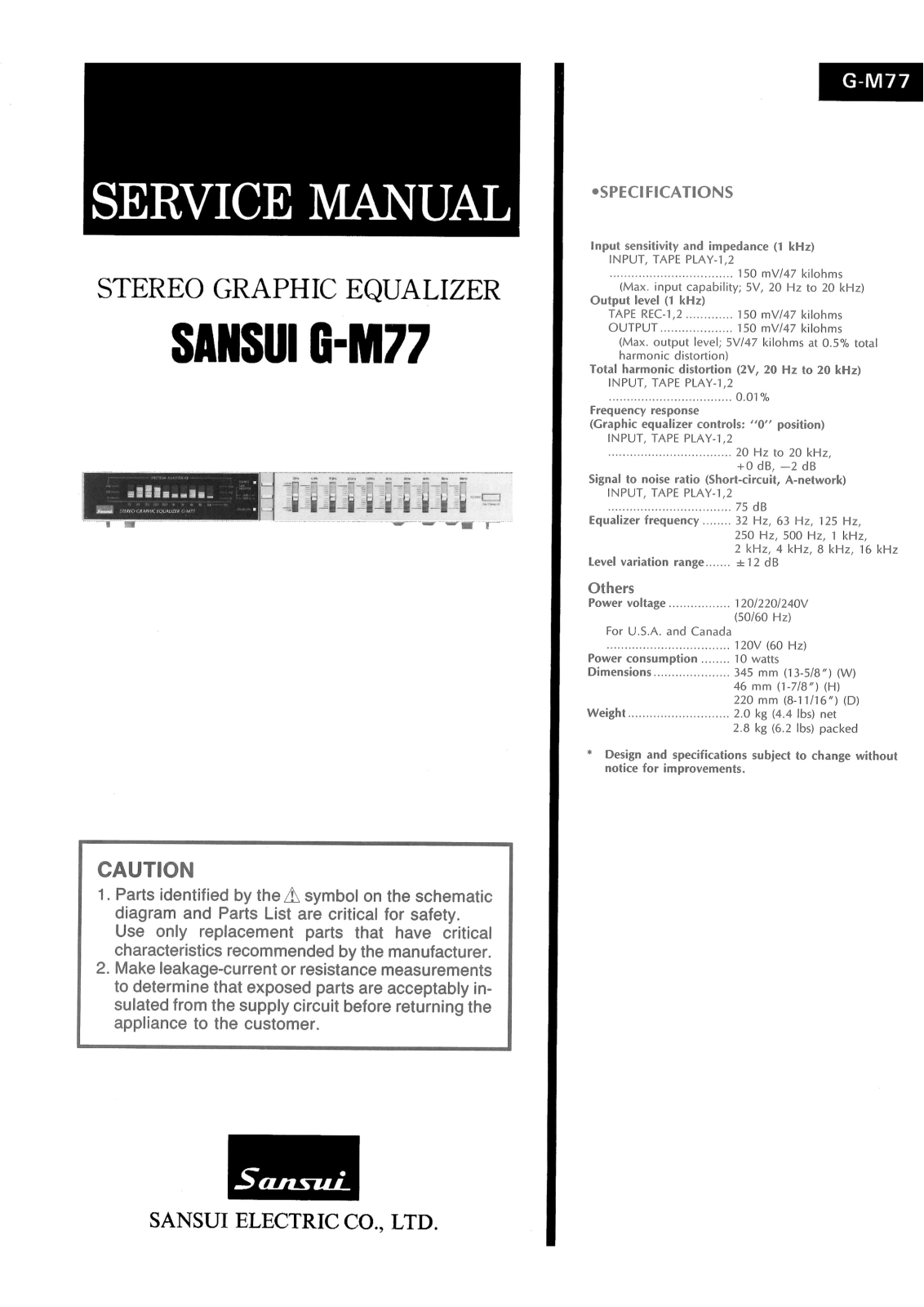 Sansui G-M77 Service Manual