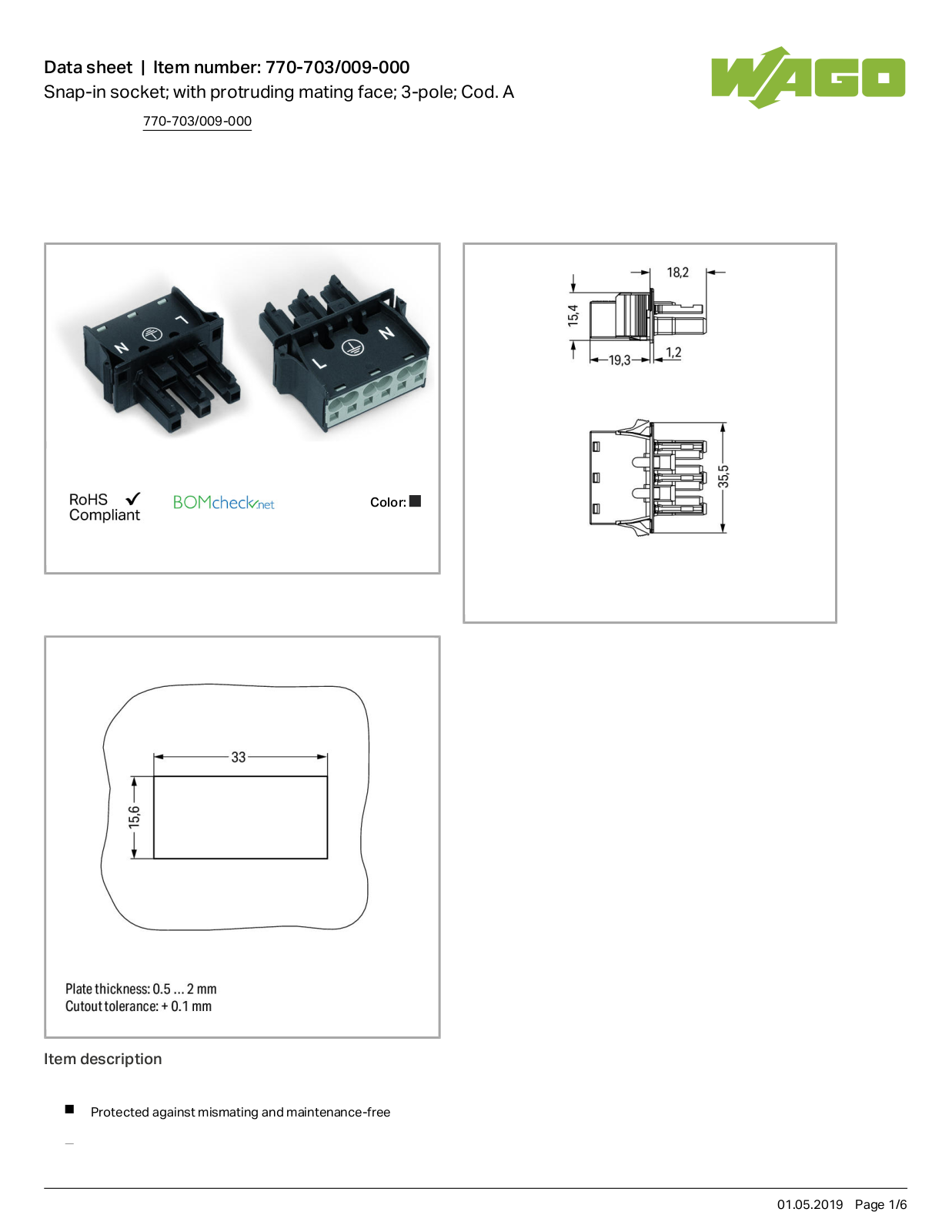 Wago 770-703/009-000 Data Sheet