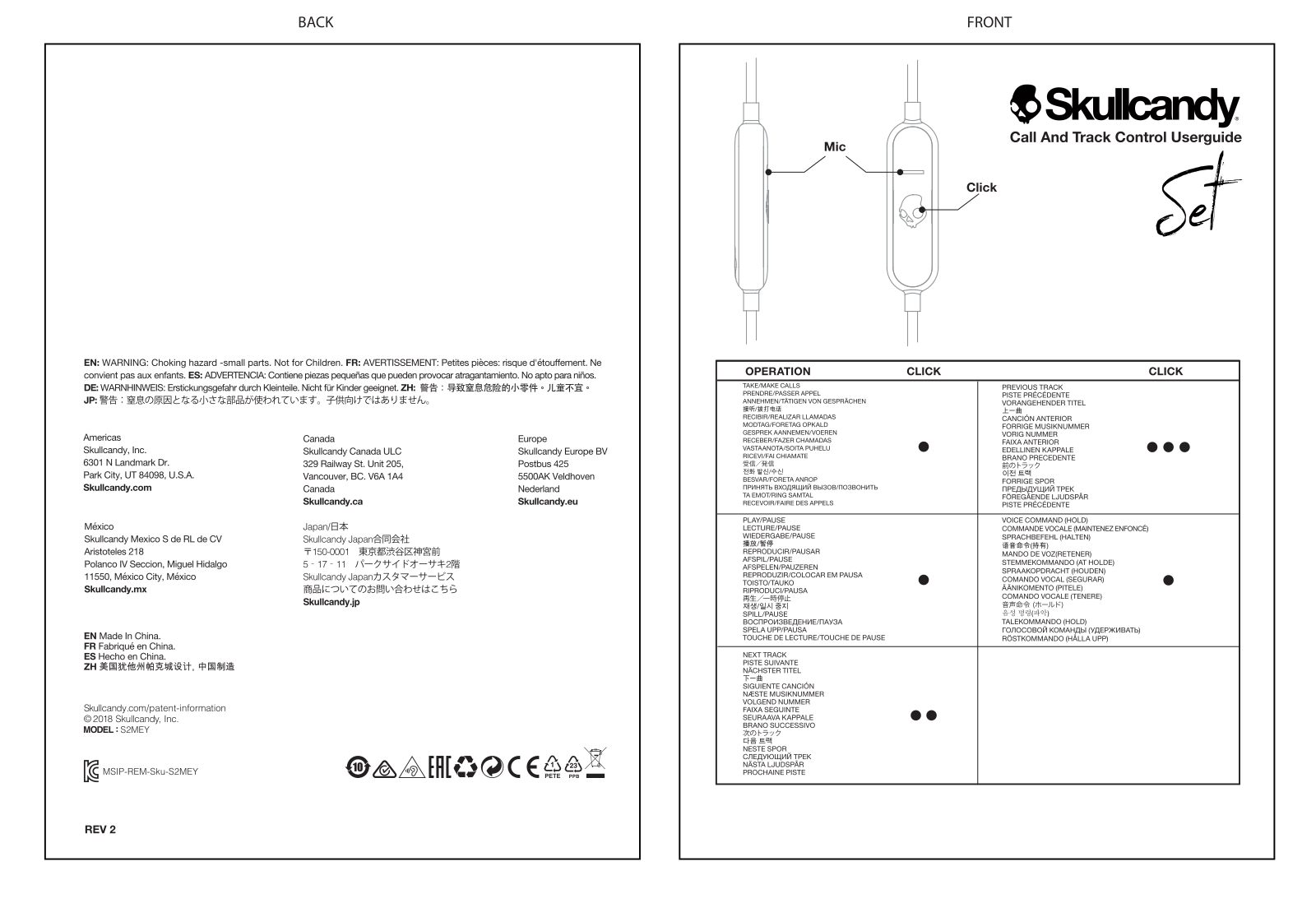 Skullcandy S2MEY User Manual