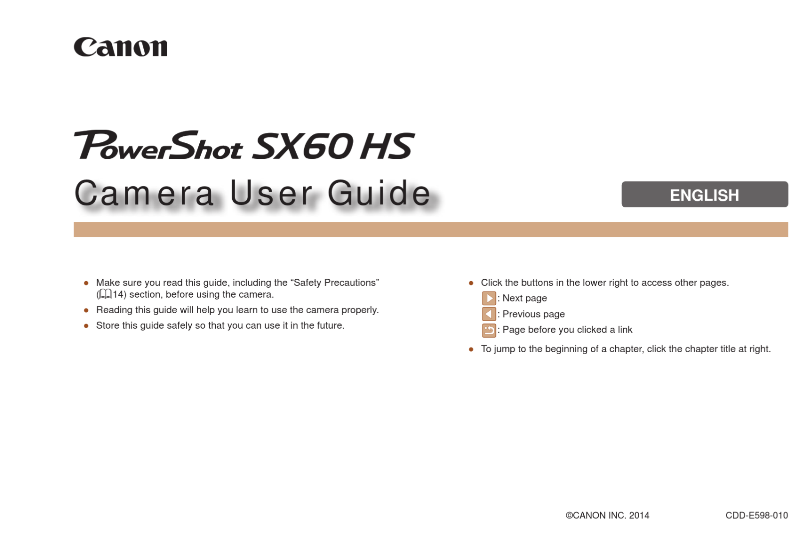 Canon SX60 HS User Manual