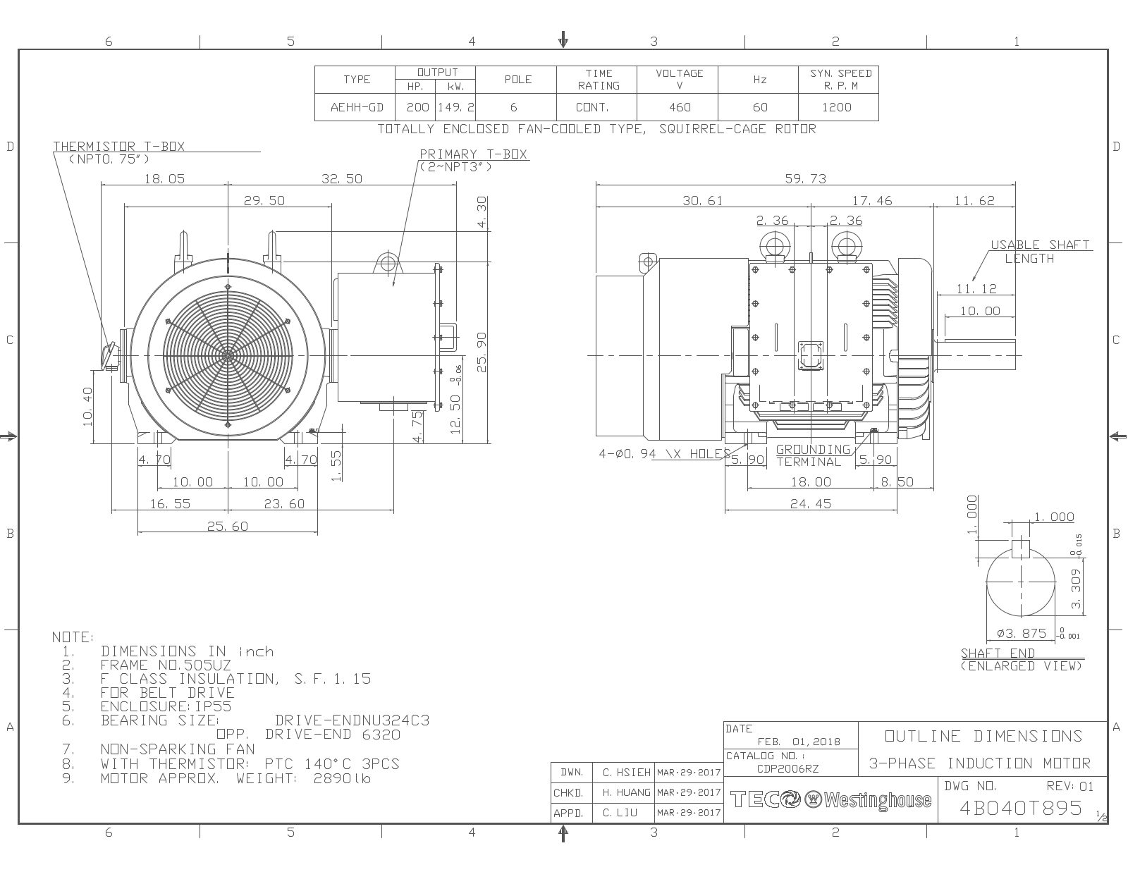 Teco CDP2006RZ Reference Drawing