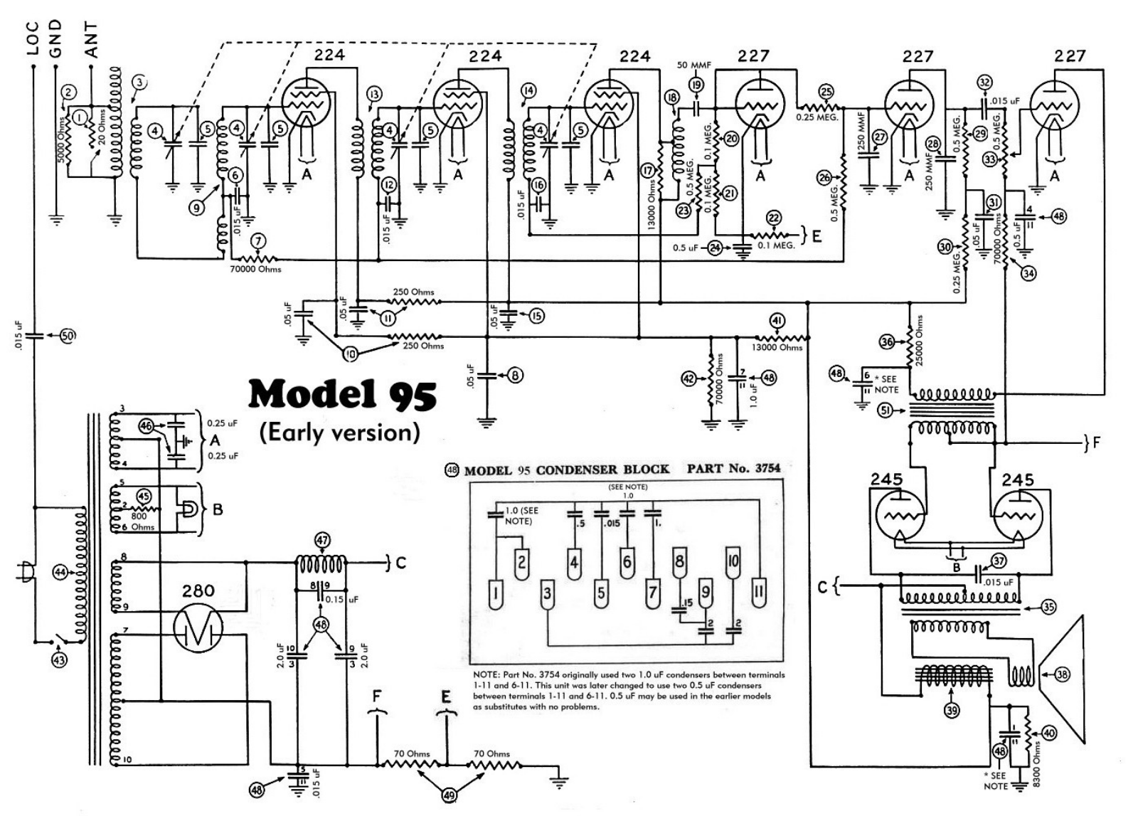 Philco 95e schematic