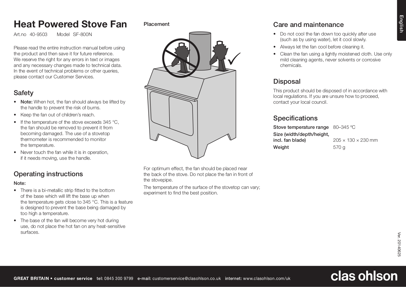 Clas Ohlson SF-800N Quick Start Manual