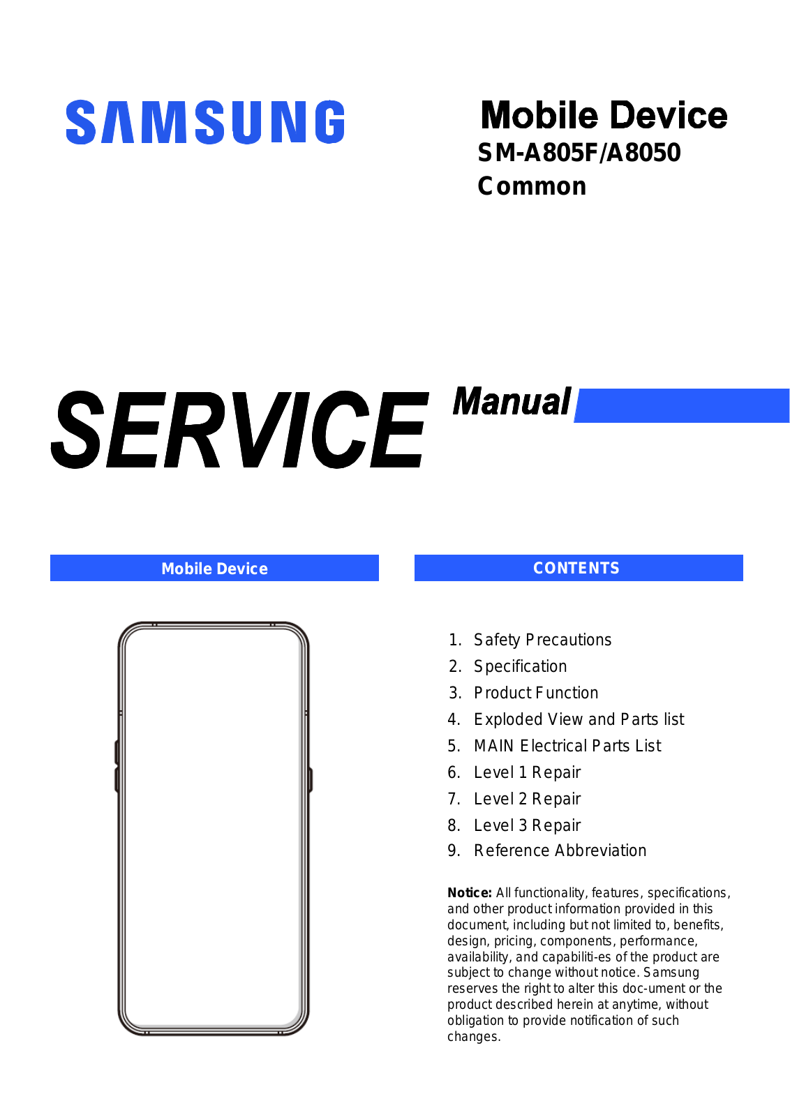 Samsung SM-A805F, SM-A8050 Schematics