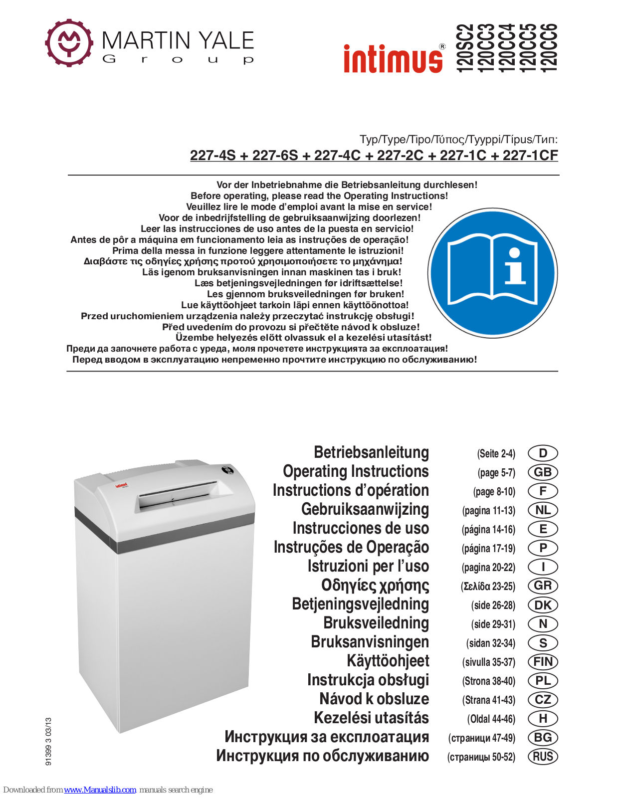 Intimus 120CC6, 120CC4, 120CC5 Operating Instructions Manual - ManualMachine.com