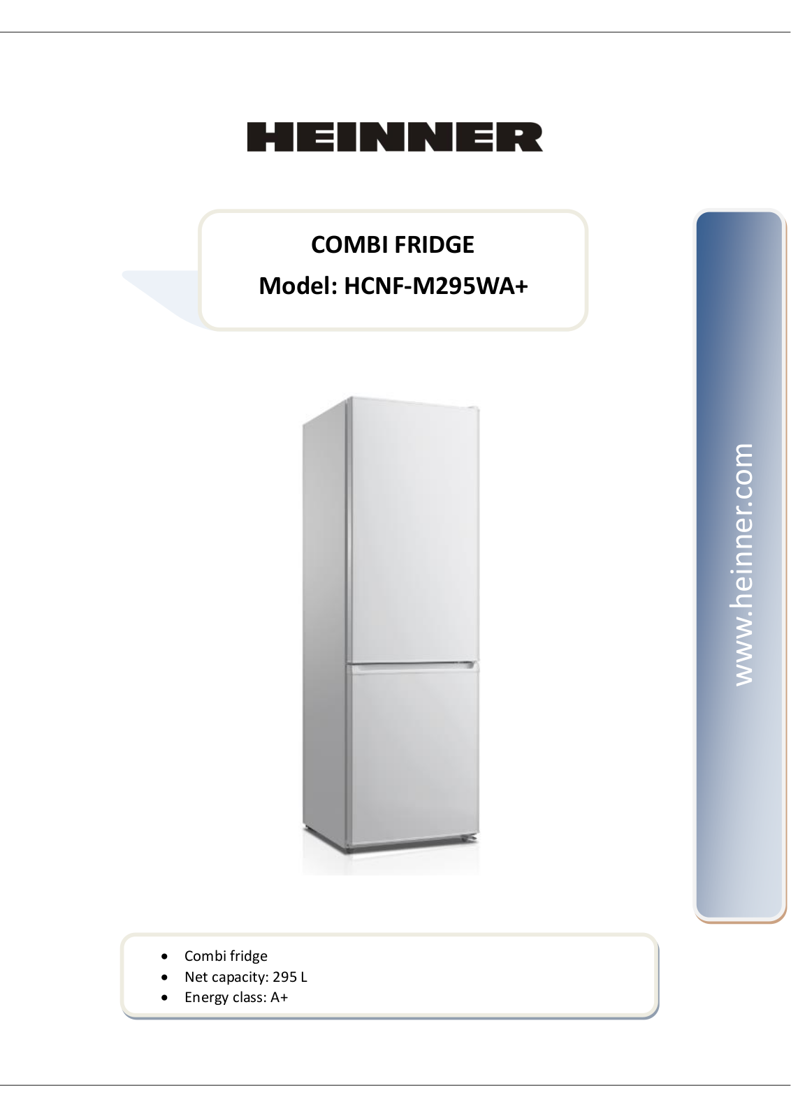 Heinner HCNF-M295WA+ User guide - ManualMachine.com