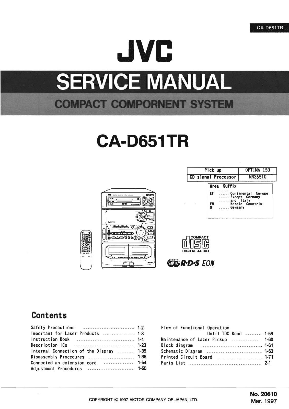 Jvc CA-D651-TR Service Manual