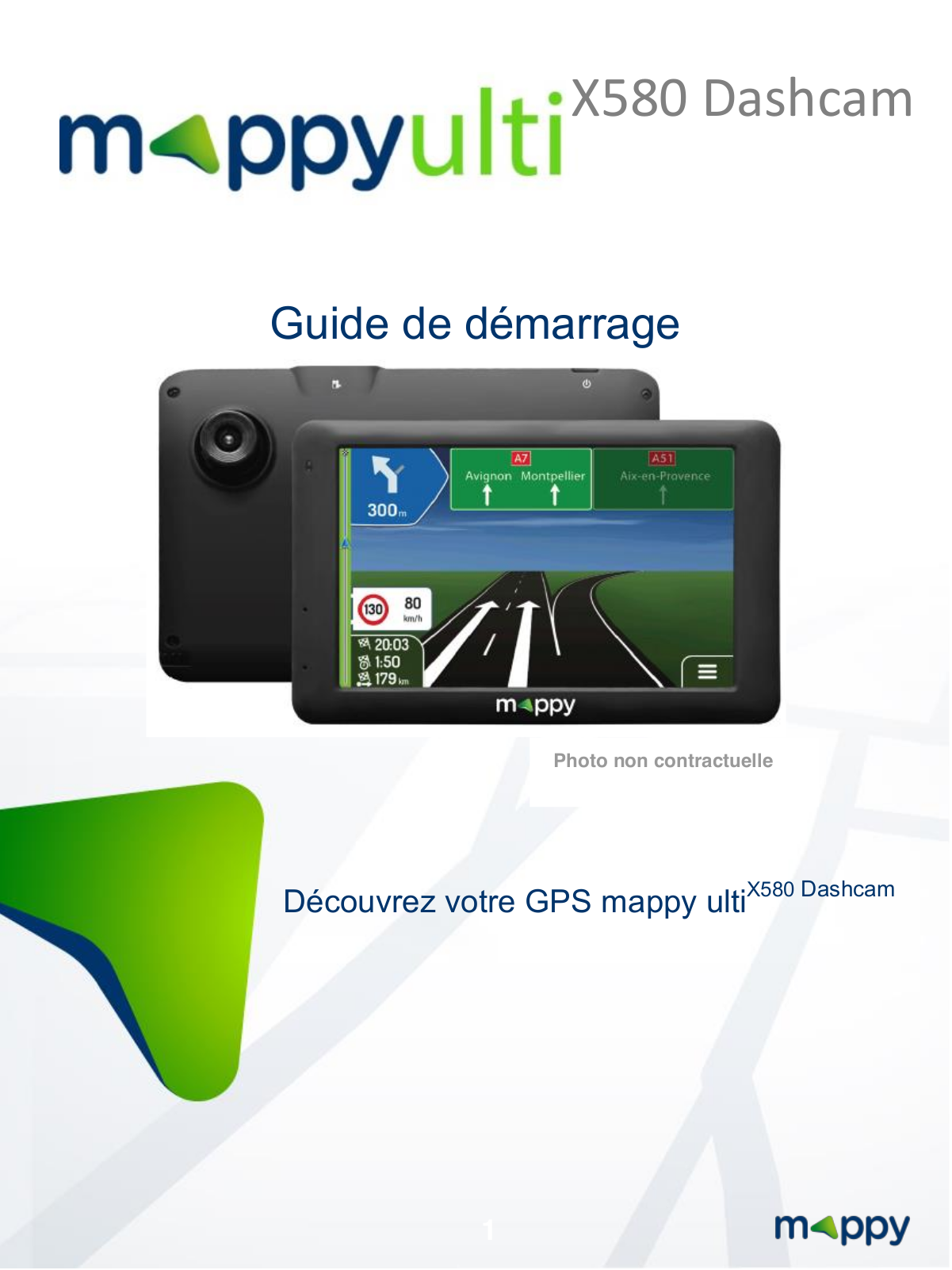 MAPPY X580 Dashcam Guide de démarrage