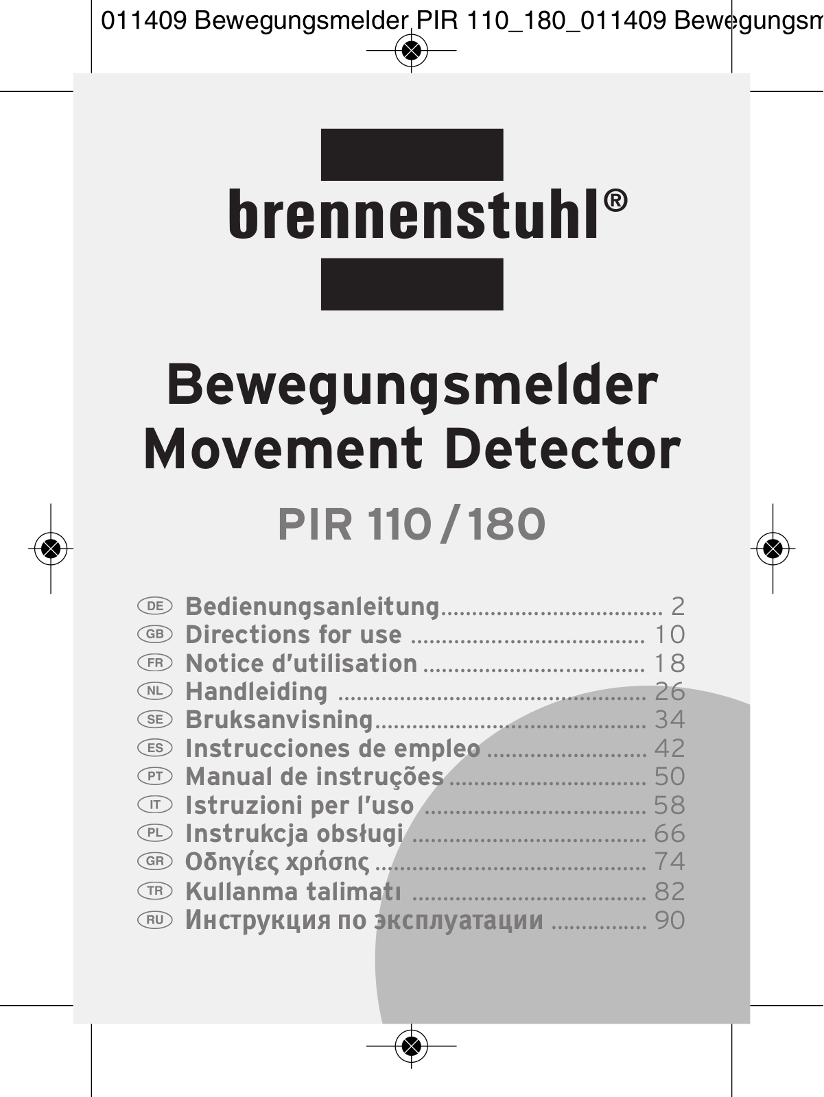 Brennenstuhl PIR 110 User Manual