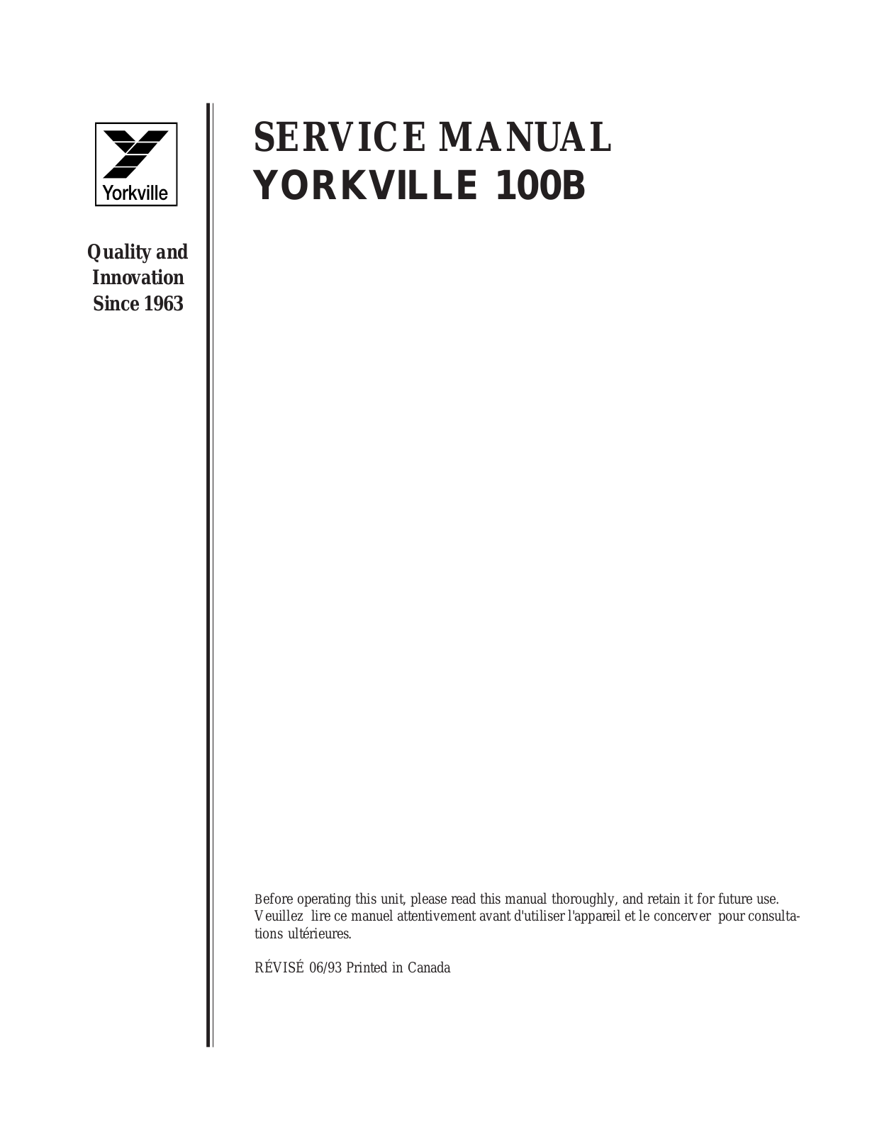 Yorkville 100B Schematic - ManualMachine.com