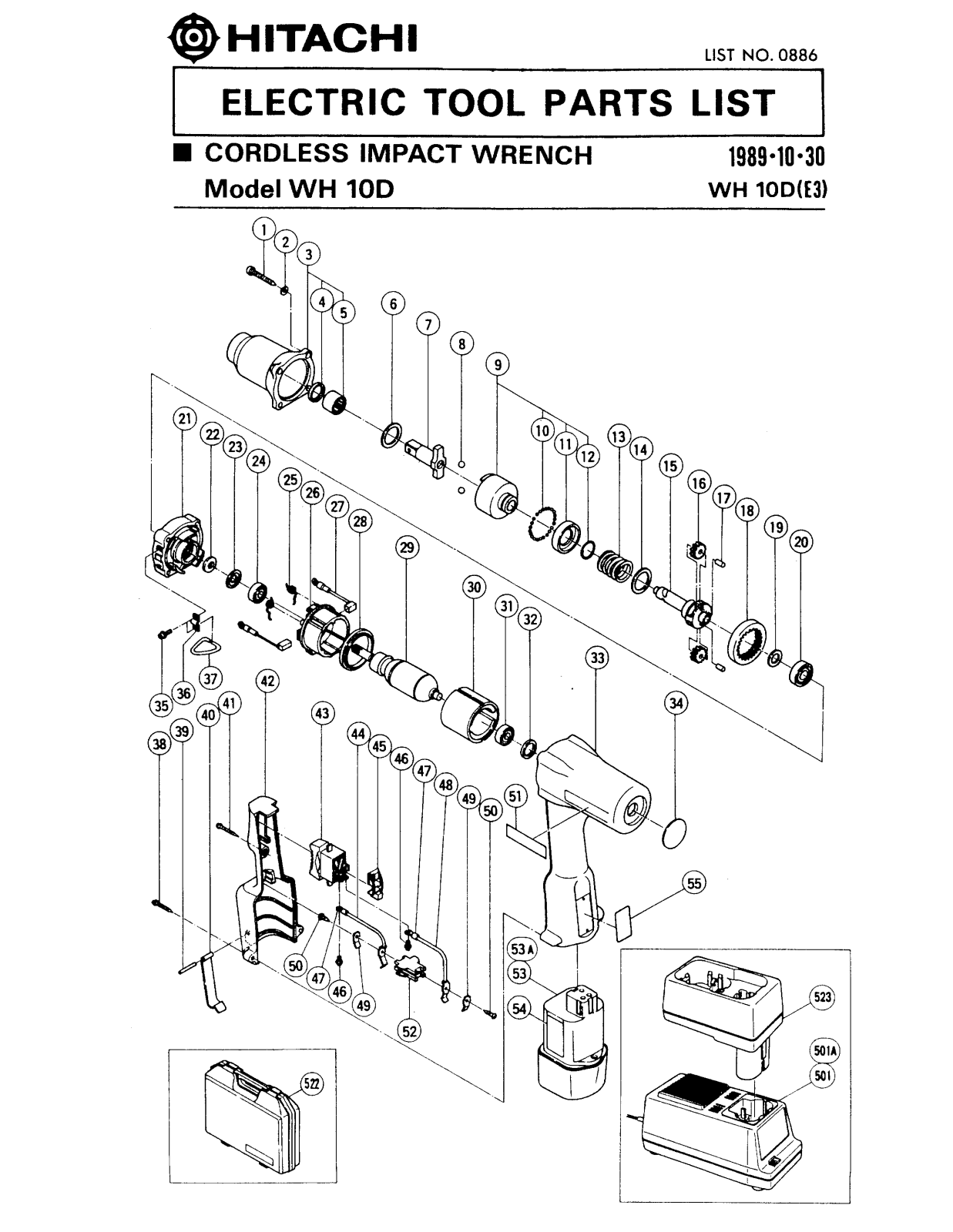 Hitachi WH10D PARTS LIST