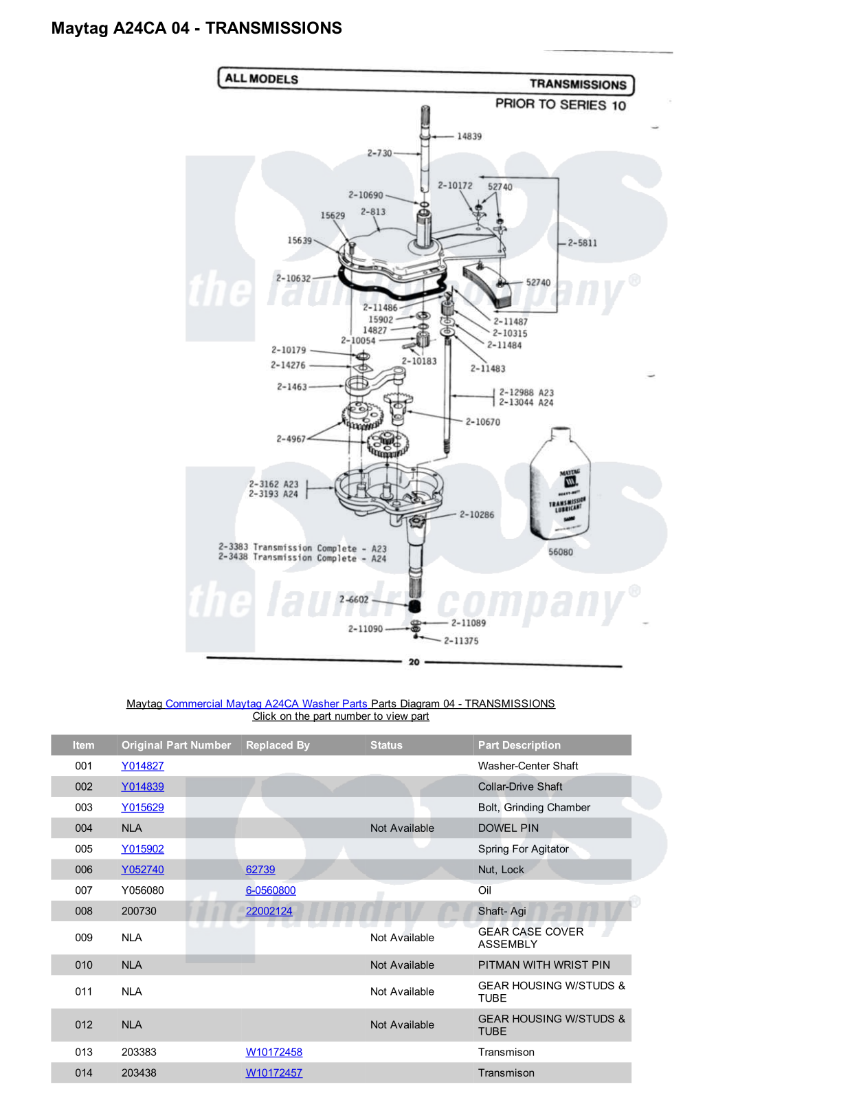 Maytag A24CA Parts Diagram