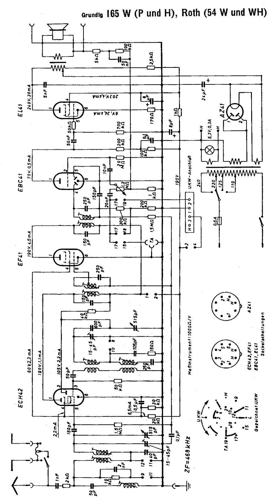 Grundig 165-W Schematic