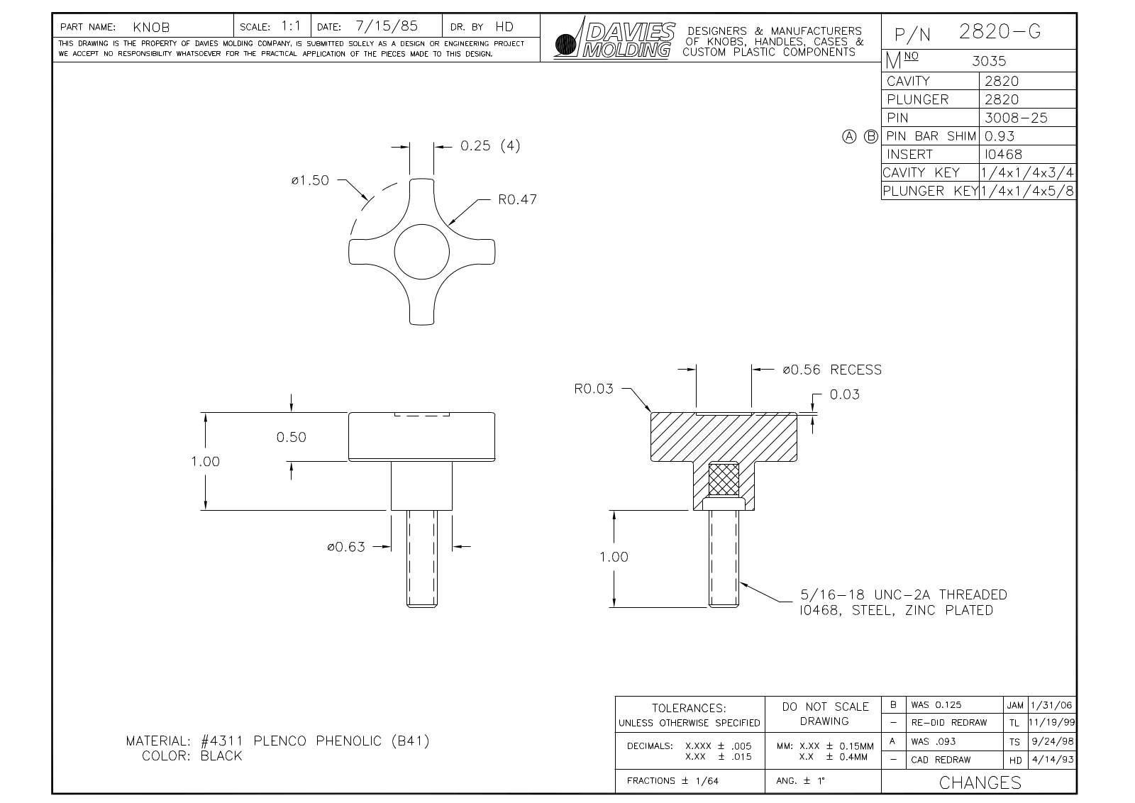 Davies Molding 2820-G Reference Drawing