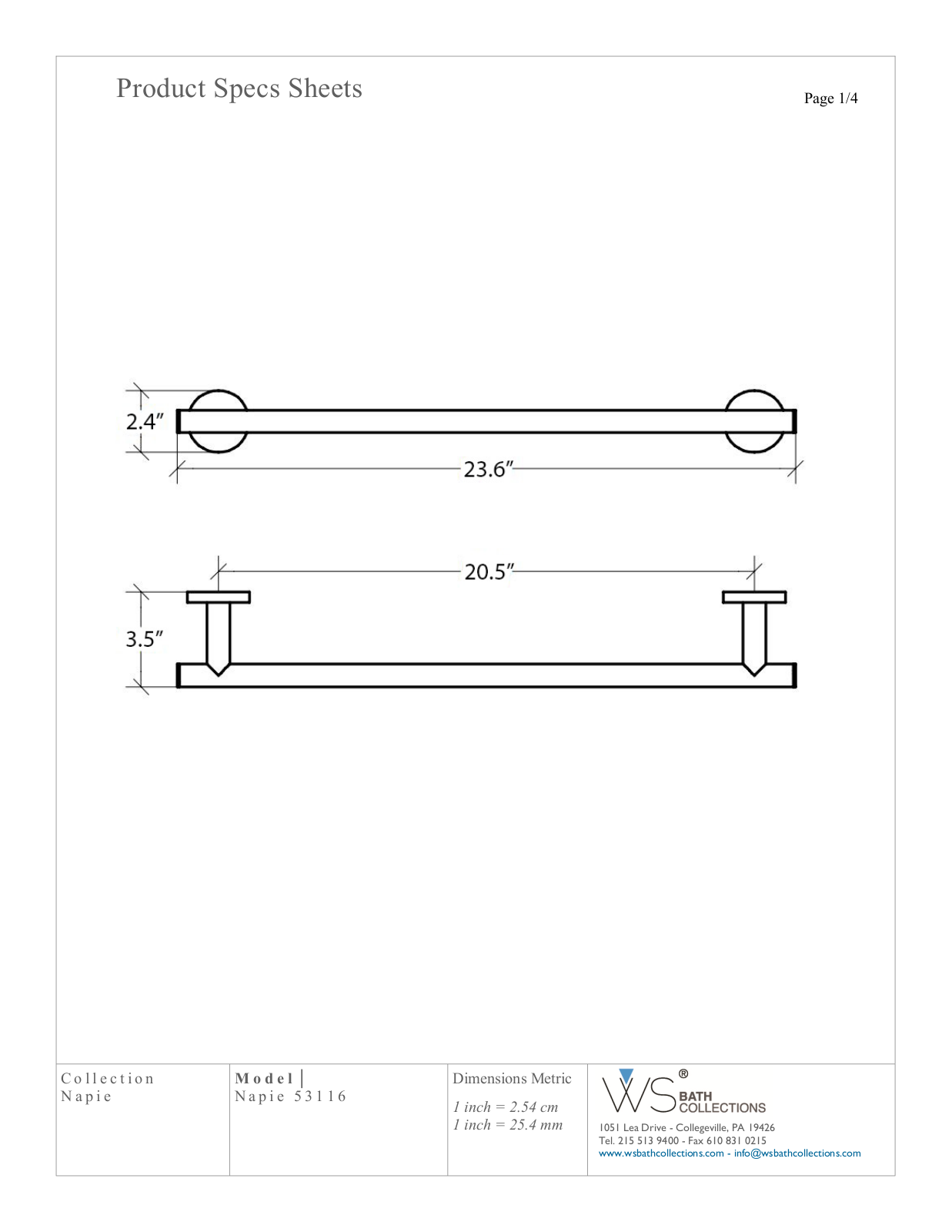 WS Bath Collections WSO3511 Specifications - ManualMachine.com