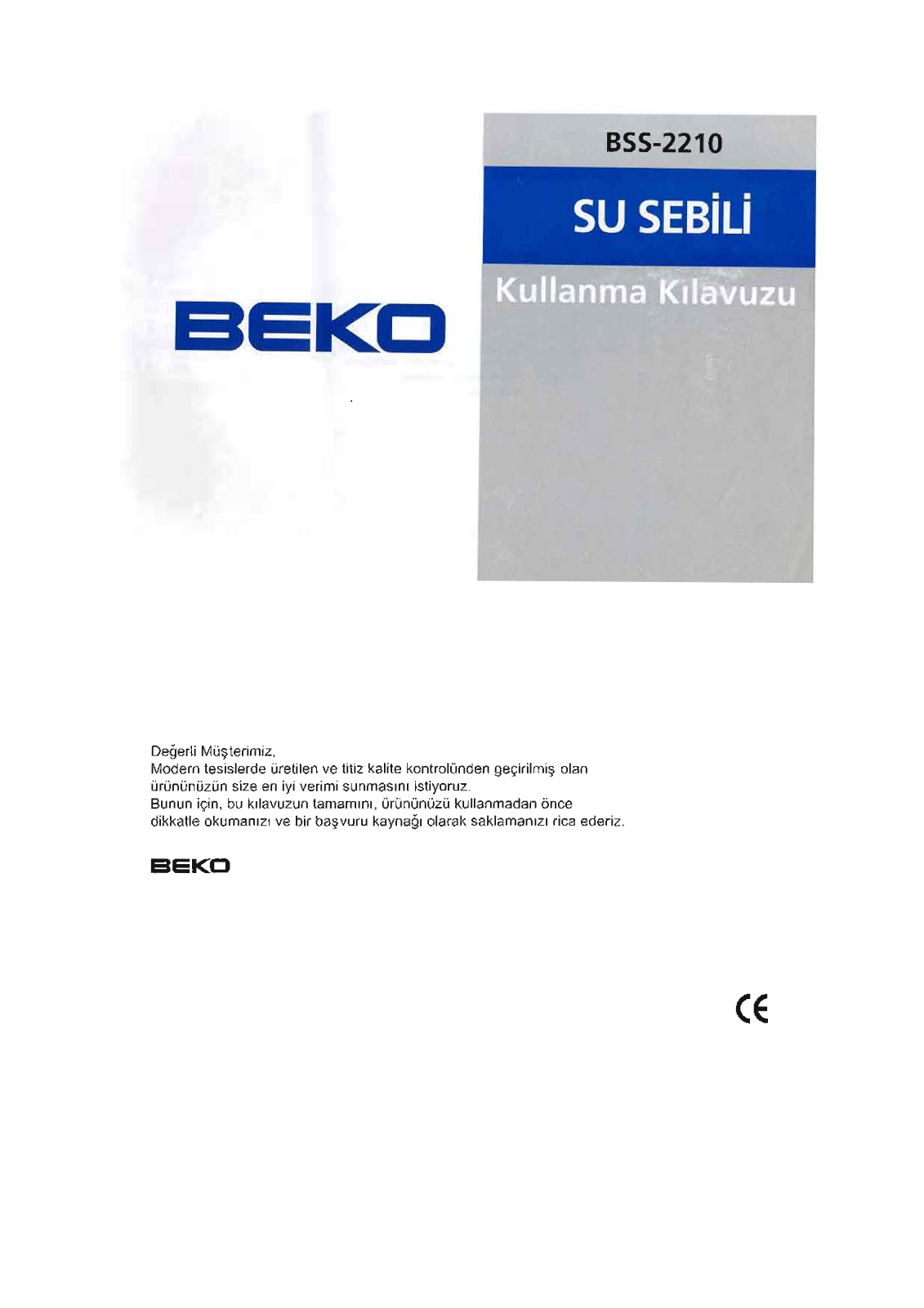 Beko BSS-2210 User Manual