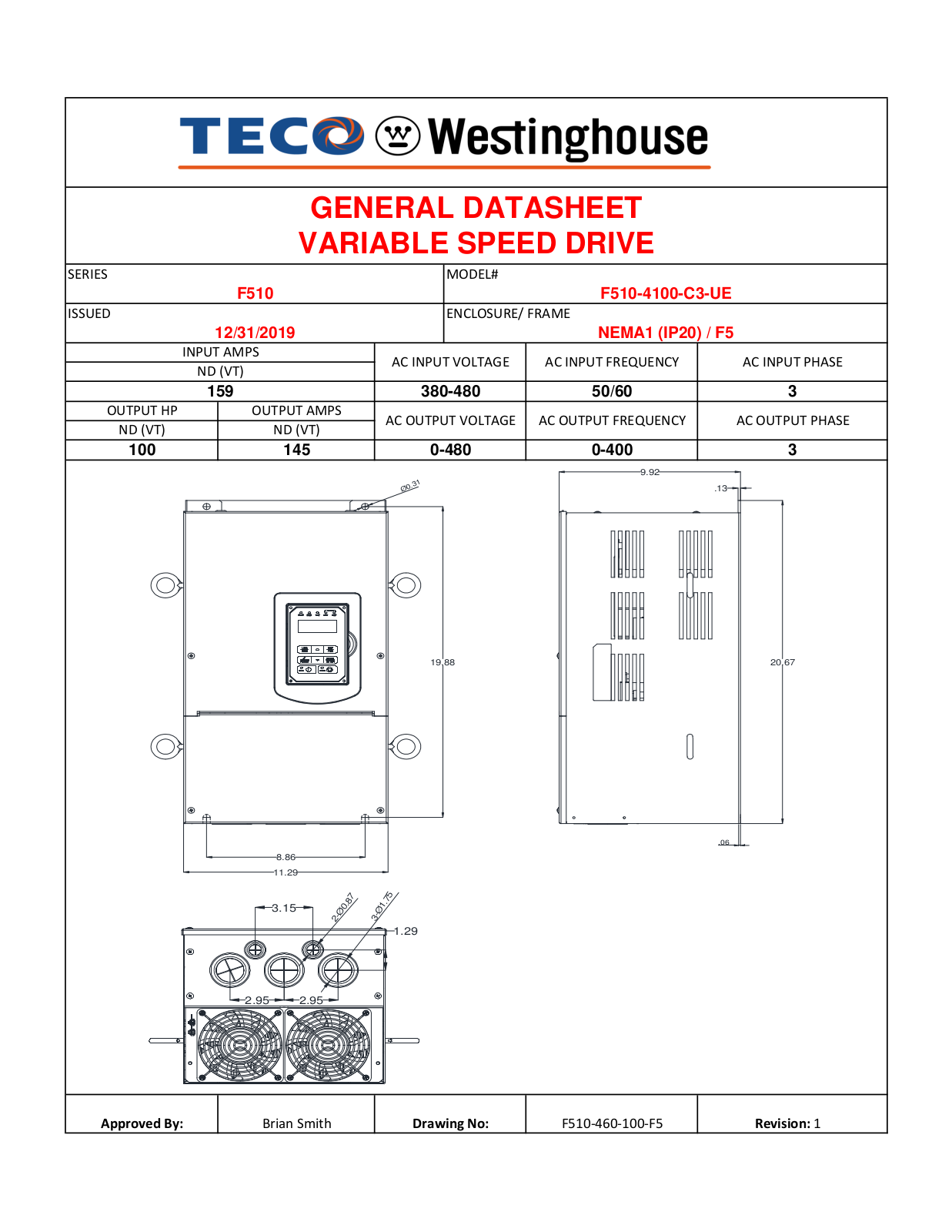 Teco F510-4100-C3-UE Data Sheet