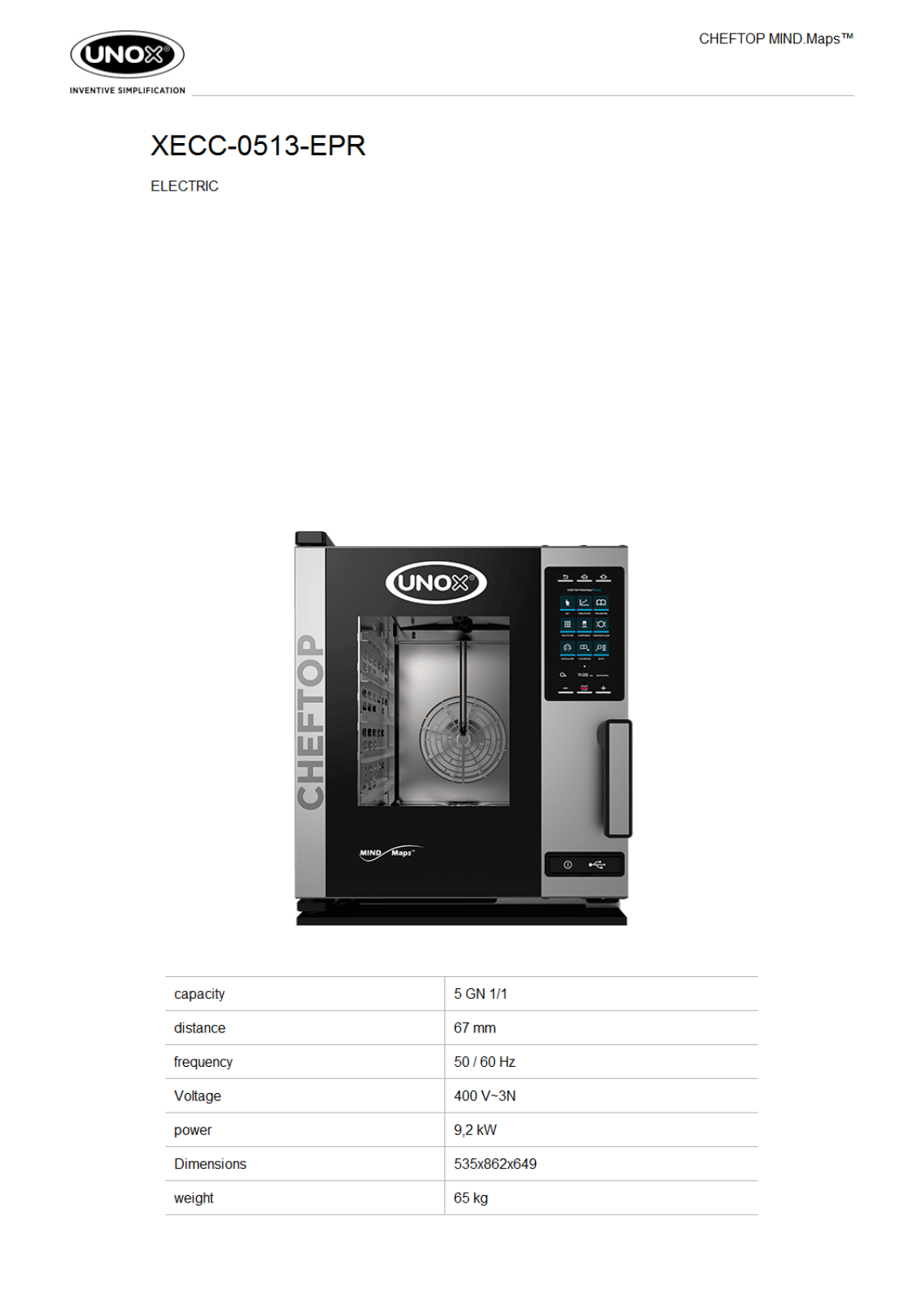 UNOX XECC-0513-EPR Datasheet