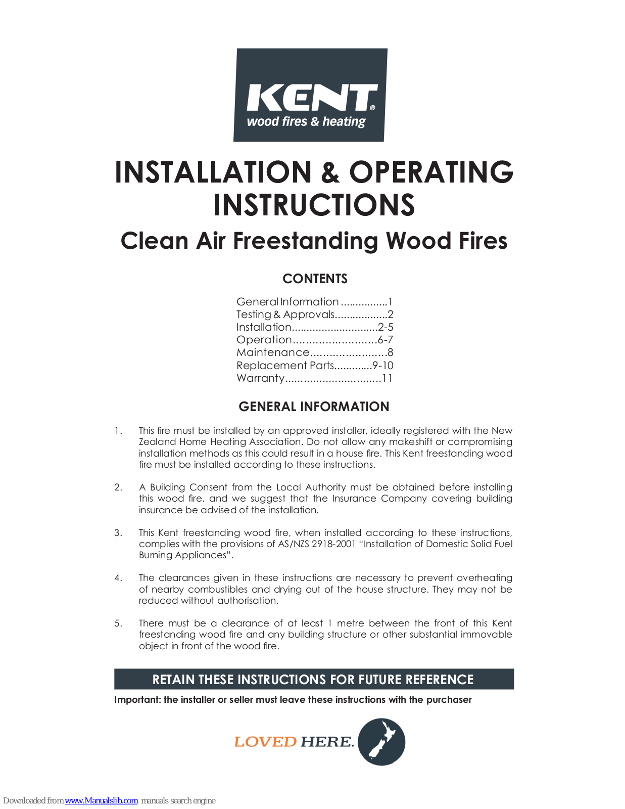 KENT KWF295-6932, KWF295-5991, Kiwi Rad II, KWF295-5987, KWF295-6931 Operating Instructions Manual