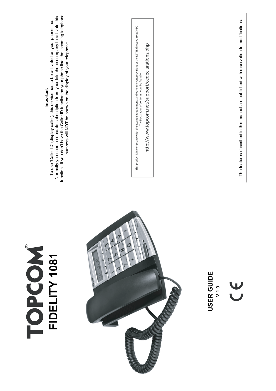 Topcom FIDELITY 1081 User Manual