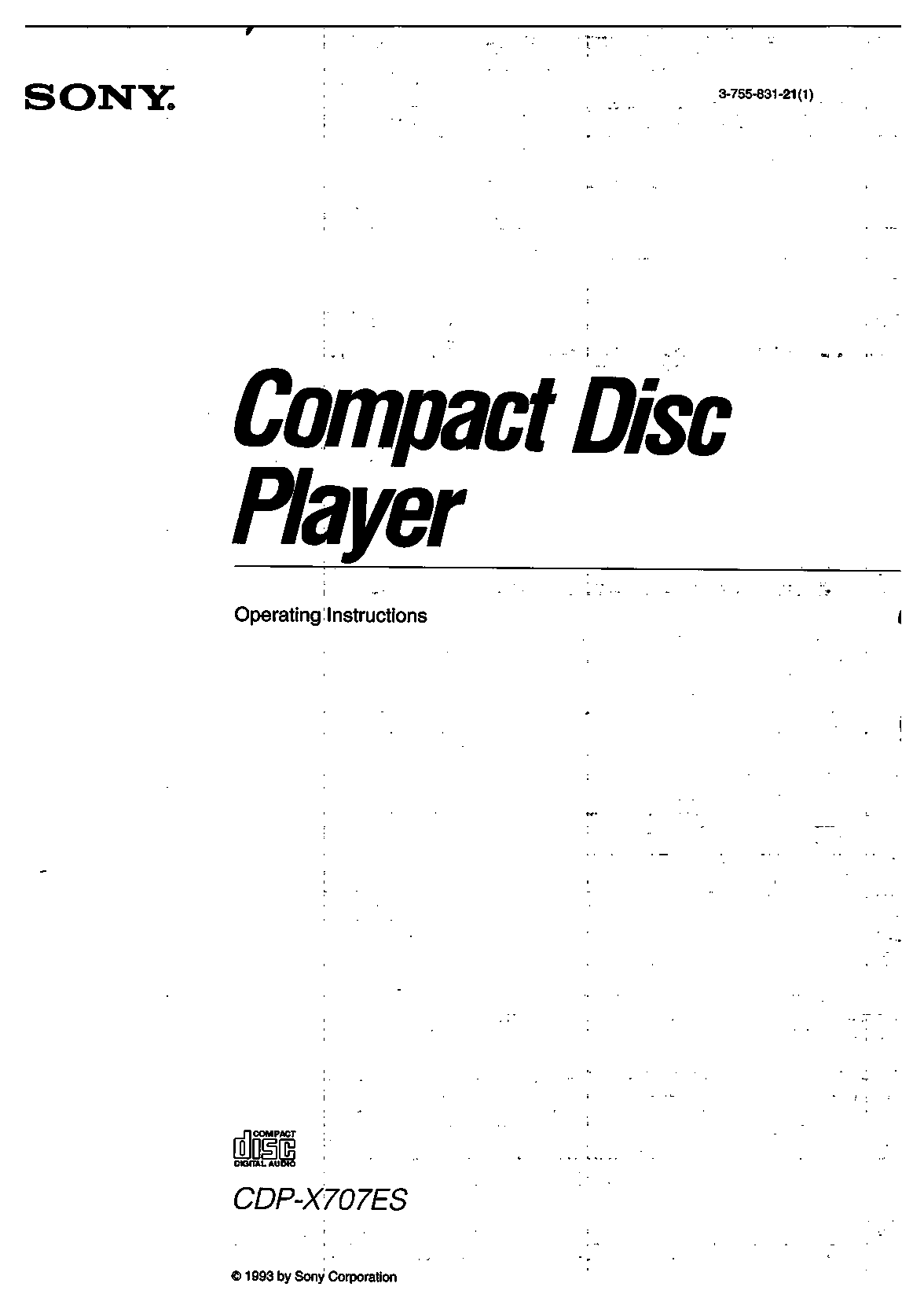 Sony CDP-X707ES User Manual