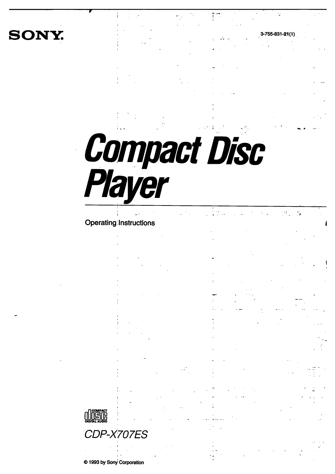 Sony CDP-X707ES User Manual