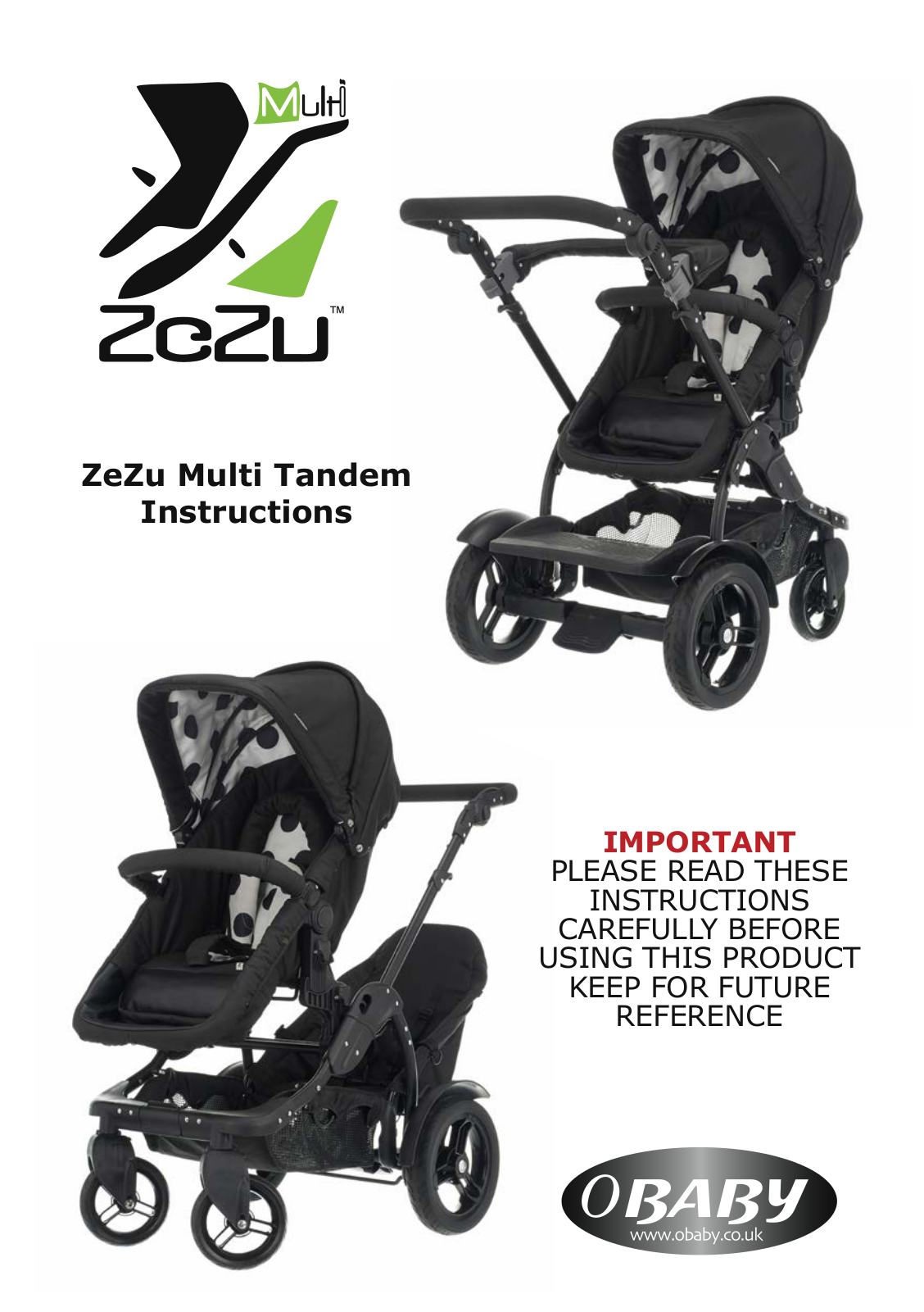 OBaby ZeZu Multi Tandem Instructions Manual