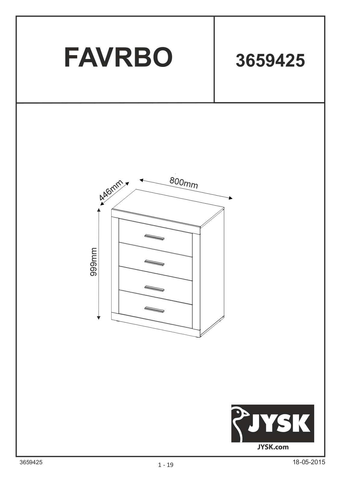 JYSK Favrbo User Manual