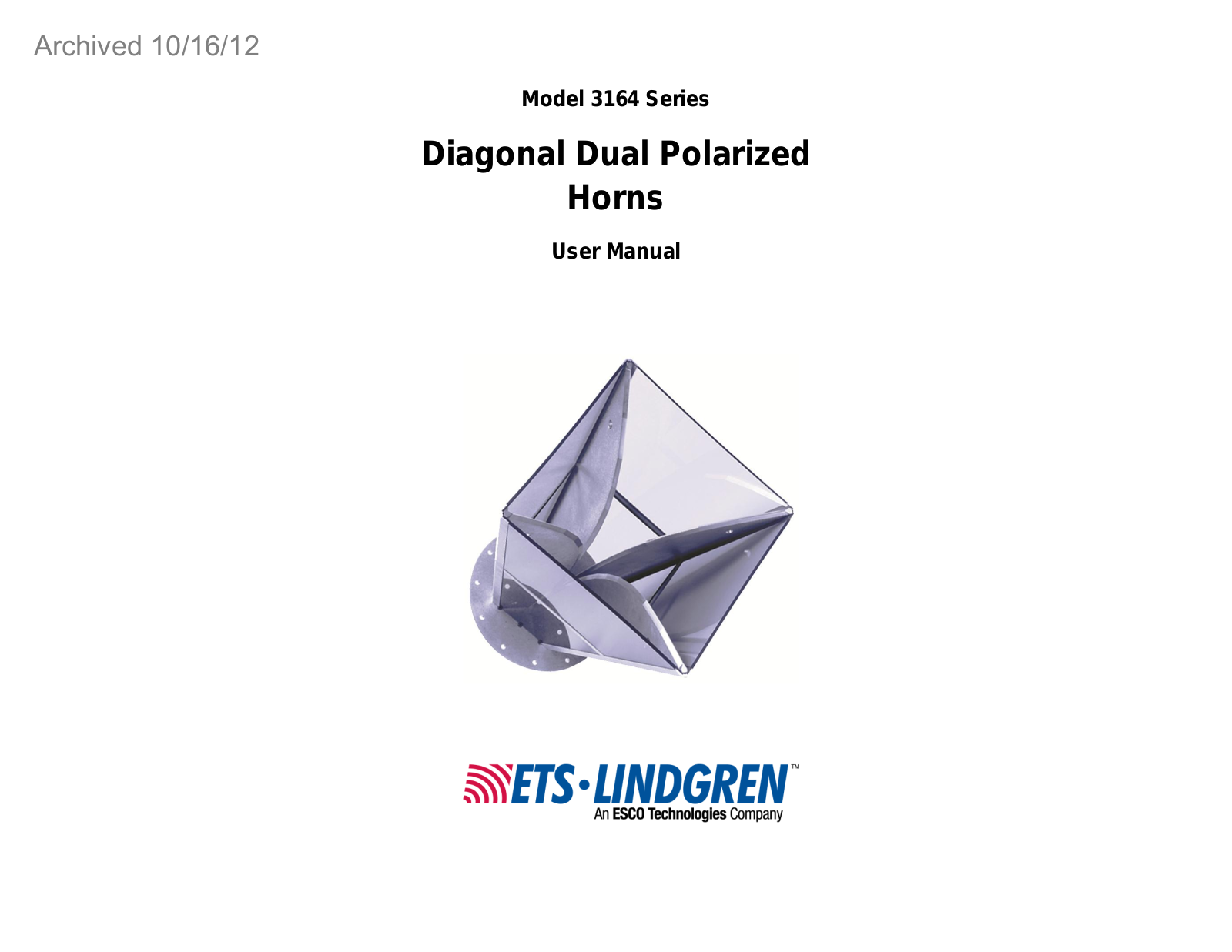 ETS-Lindgren 3164-04 User Manual