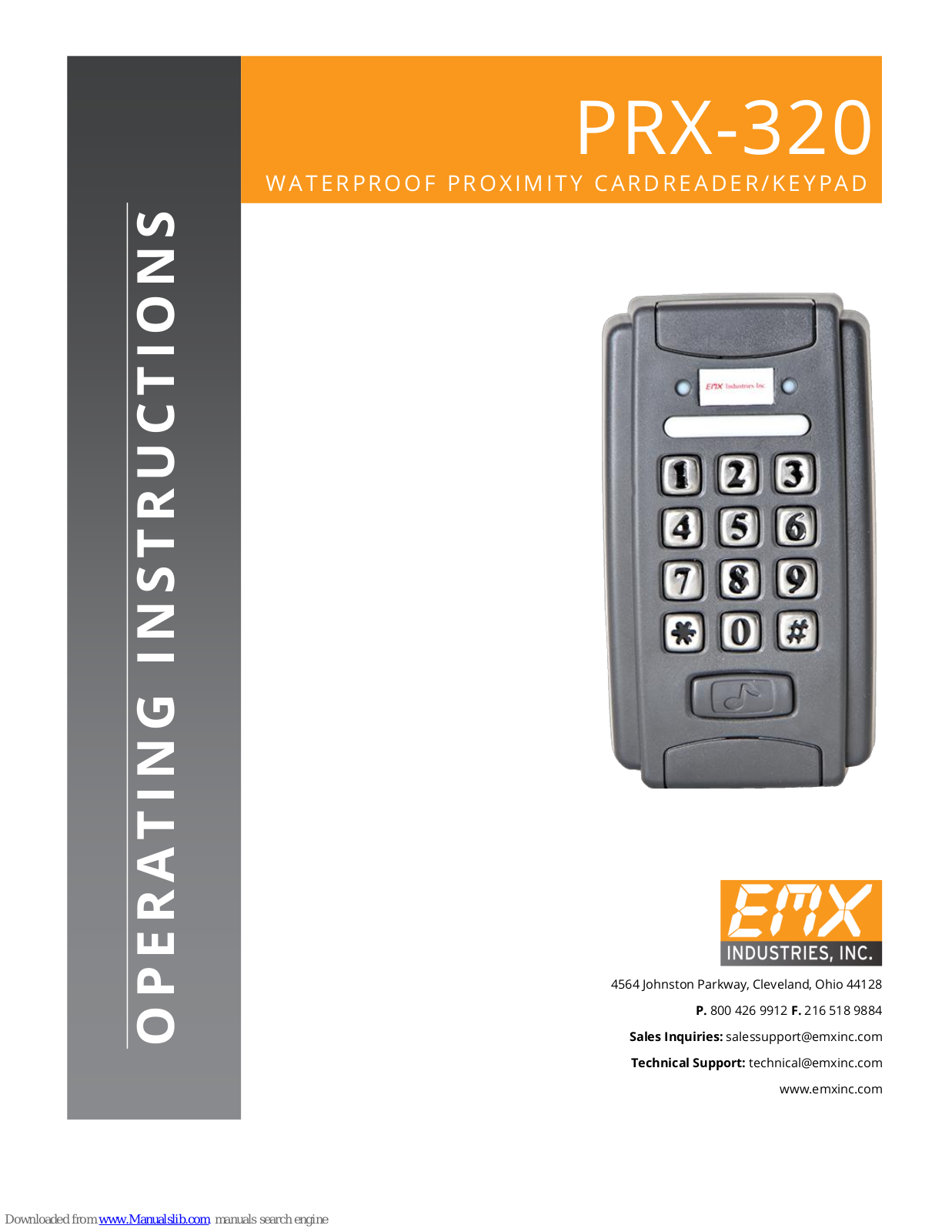 EMX PRX-320 Operating Instructions Manual - ManualMachine.com