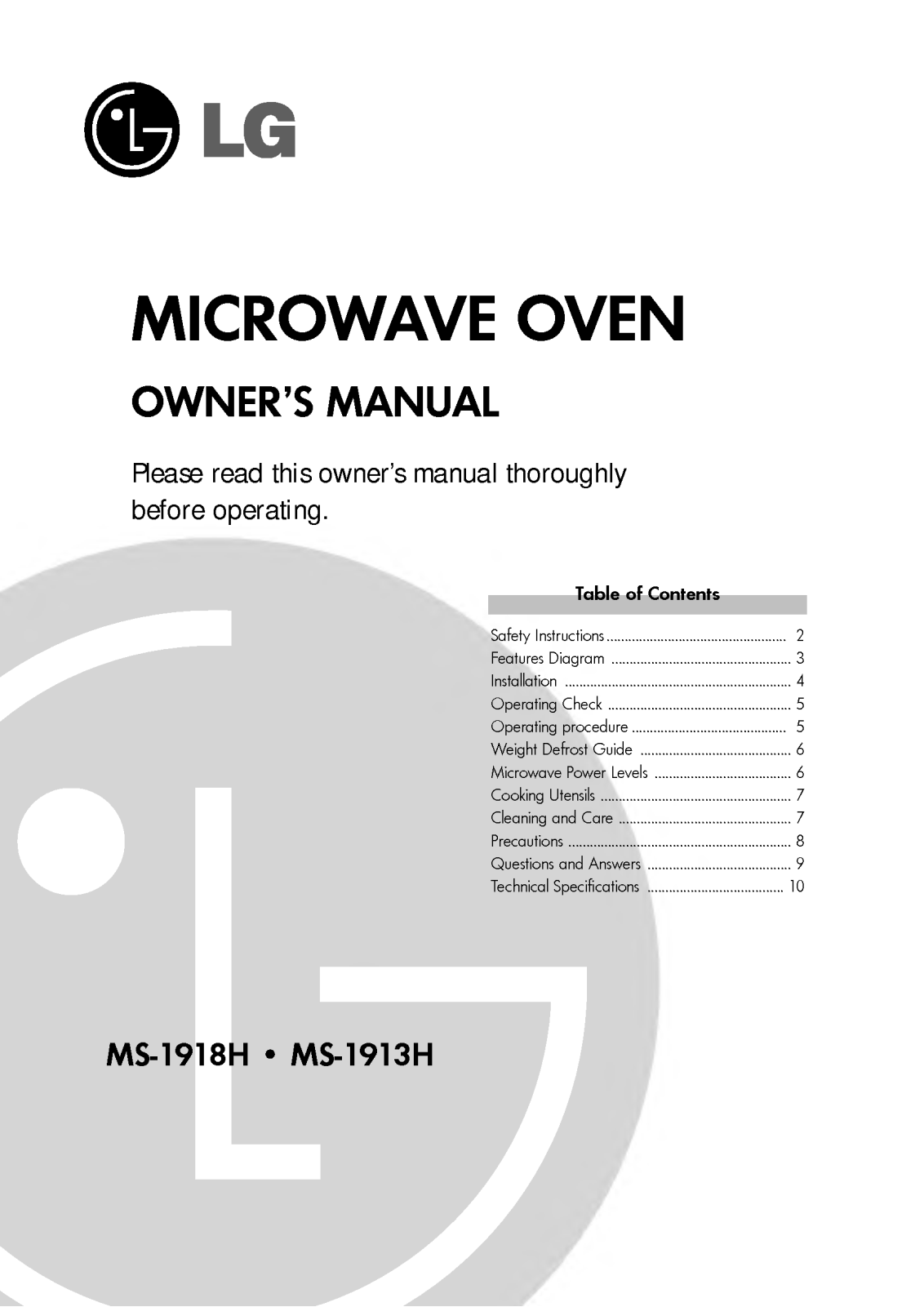 LG MS-1918H User Manual