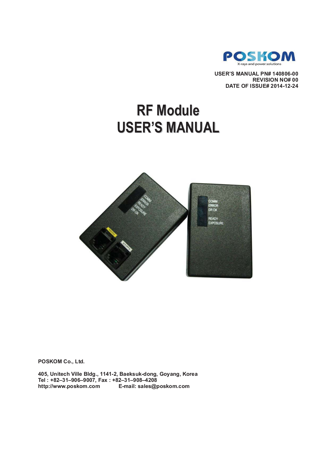 Poskom RF 1B, RF 2B User Manual