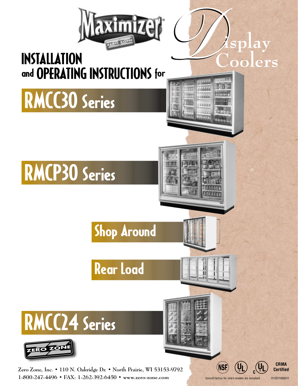 Zero Zone 2RMCC30, RMCC30 Installation  Manual