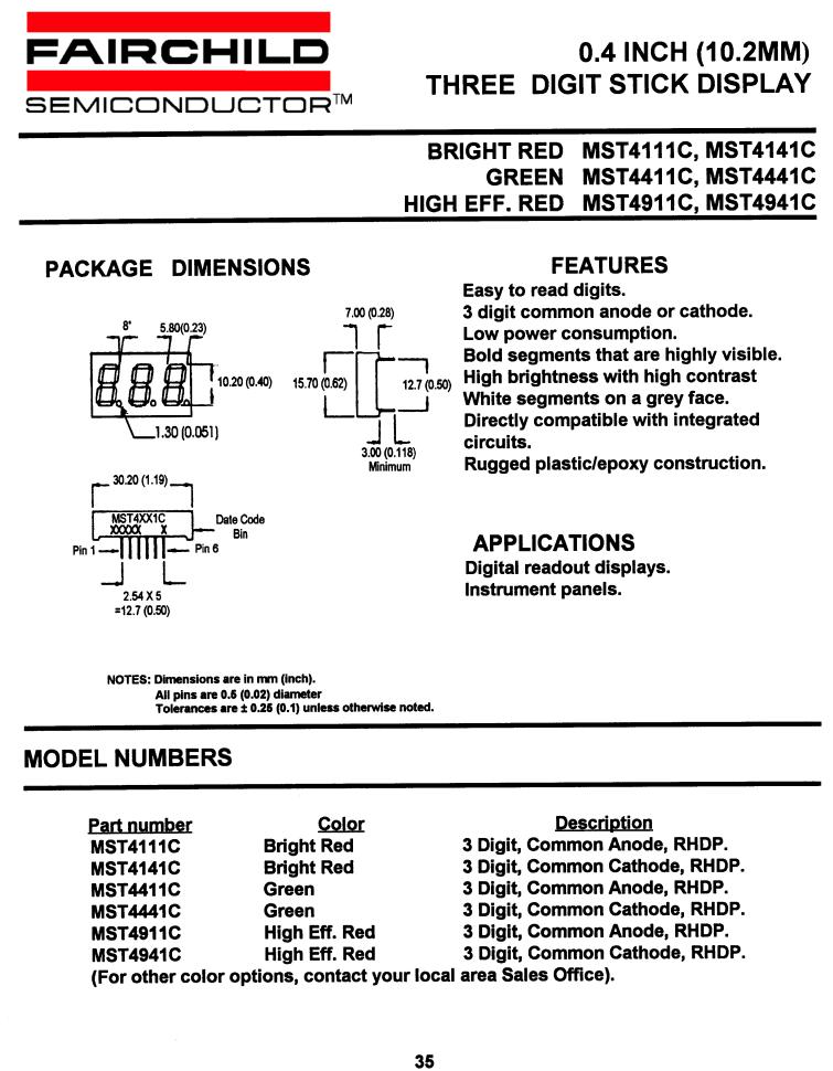Fairchild Semiconductor MST4111C, MST4141C, MST4441C, MST4911C, MST4941C Datasheet