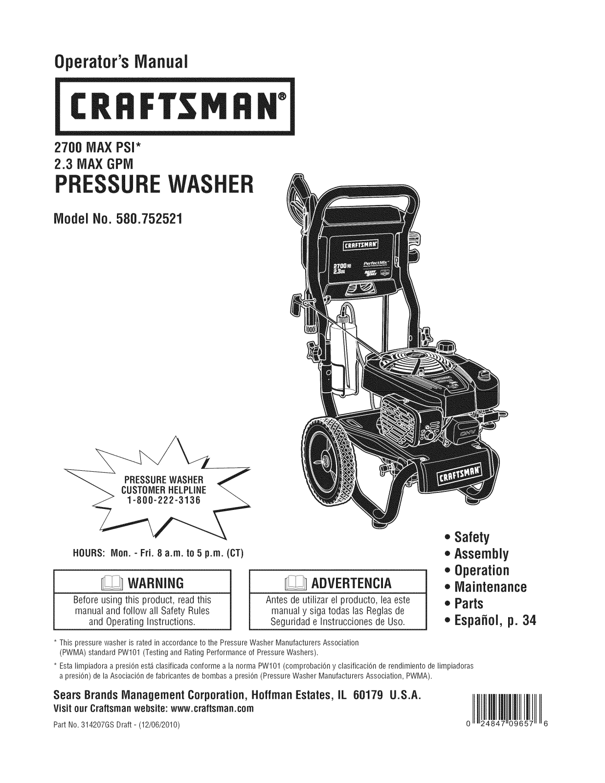 Briggs & Stratton 020433-1 Owner’s Manual